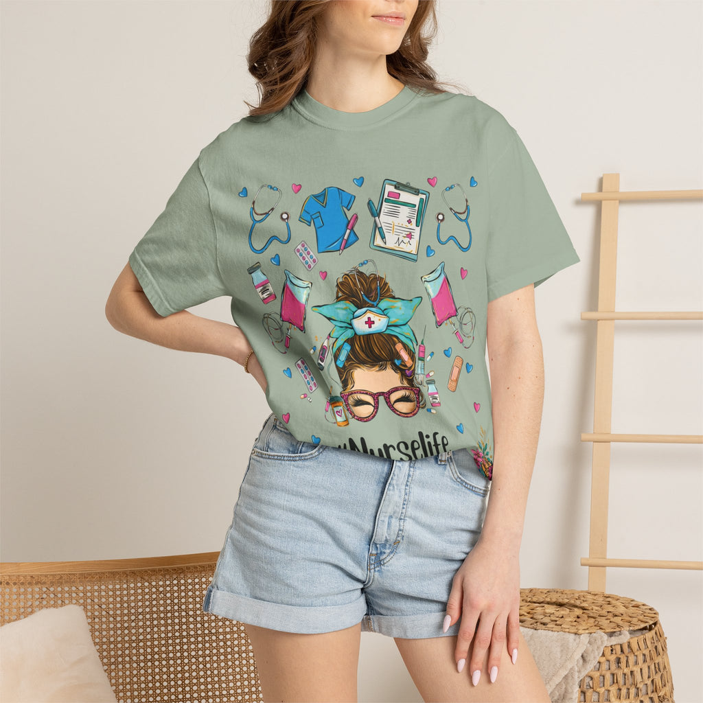 Nurse Life Graphic T-Shirt – #Nurselife Cute Medical Scrubs Design