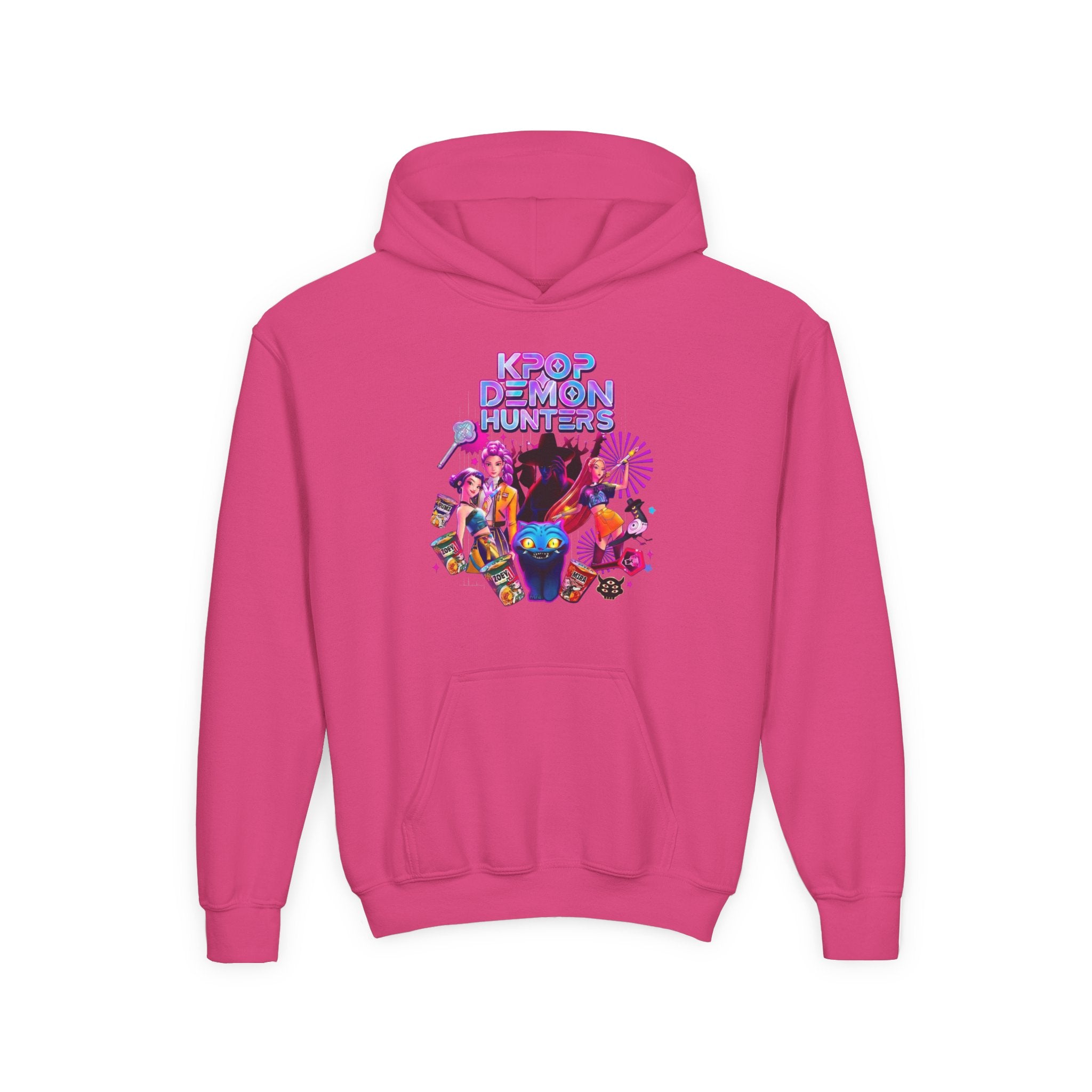 K-Pop Children’s Demon Hunters Hoodie — Neon K-Pop Band Anime Art Pullover