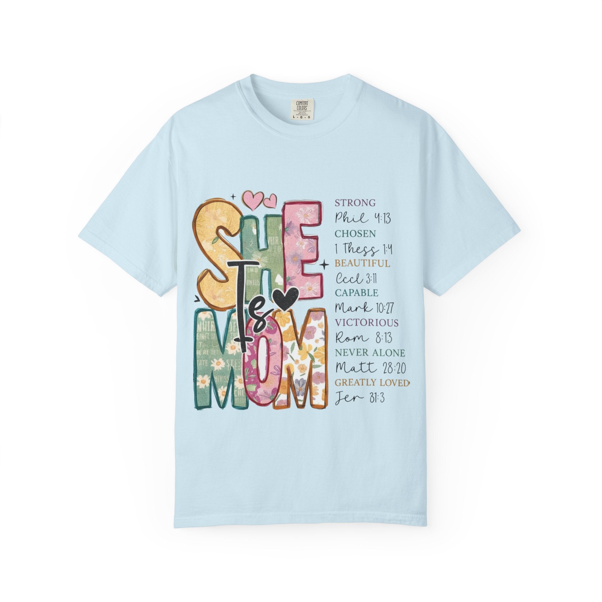 She & Mom Scripture Floral T-Shirt — Faith-Based Mother's Day Gift