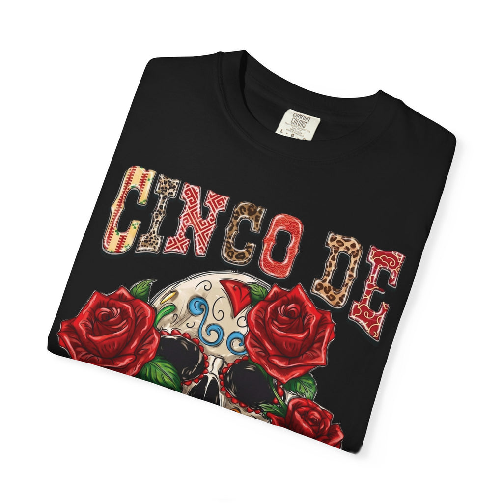 Cinco de Mayo Sugar Skull T-shirt | Floral Rose Skull Tee