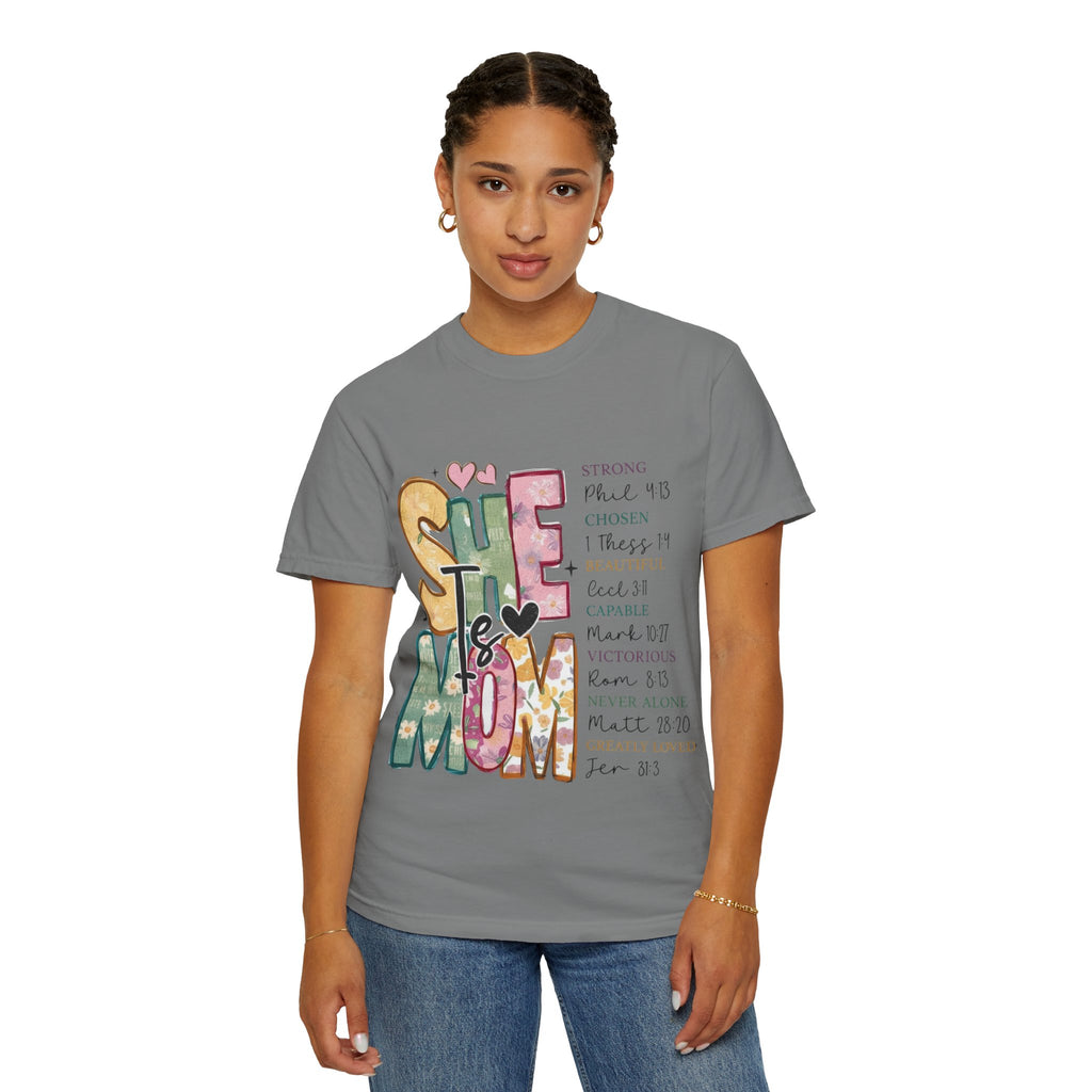 She & Mom Scripture Floral T-Shirt — Faith-Based Mother's Day Gift
