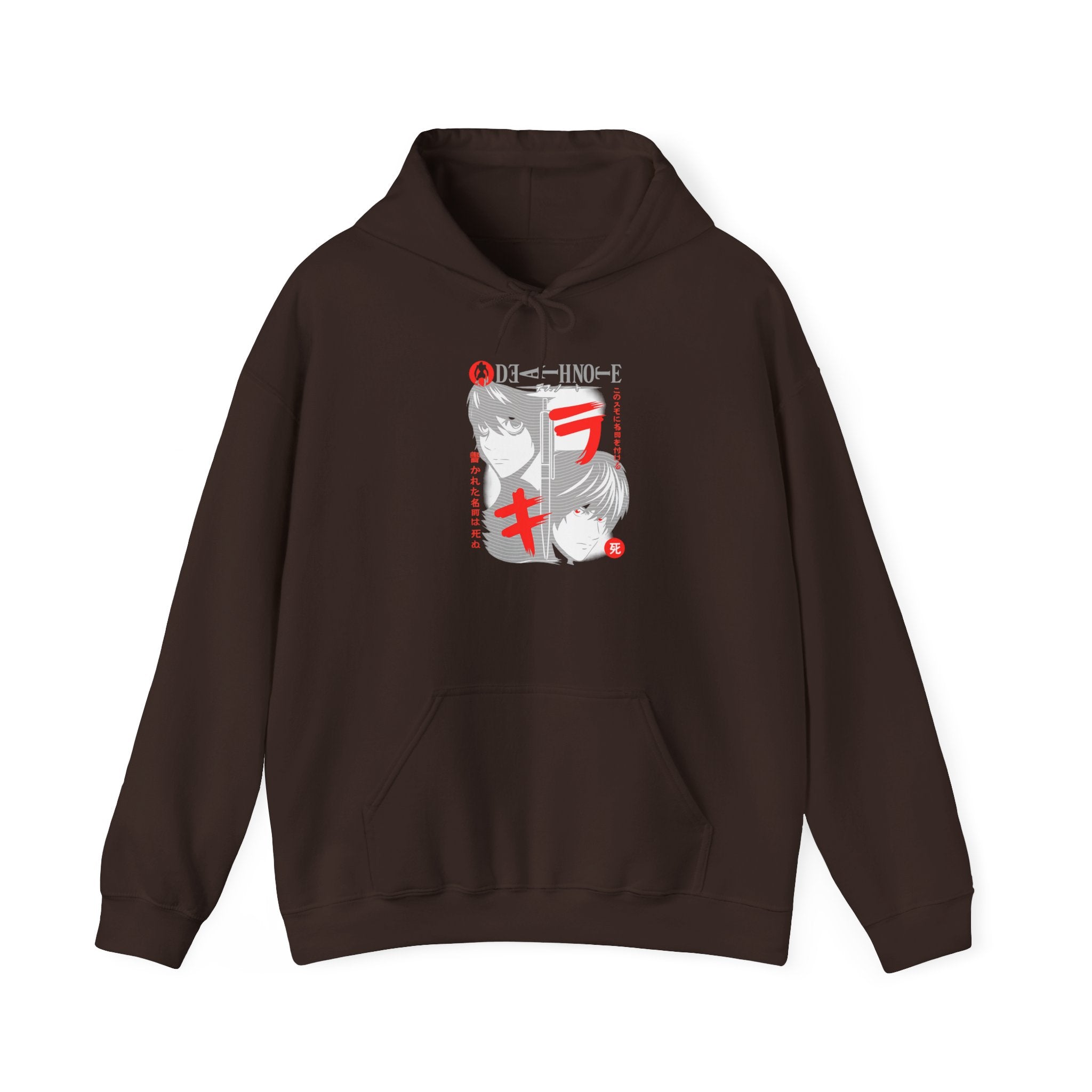 Death Note Forever Hoodie – Japanese Text 'ラキ' Graphic Pullover