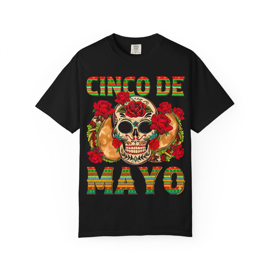 Cinco de Mayo Skull T-Shirt — Floral Sugar Skull Mexican Fiesta Tee