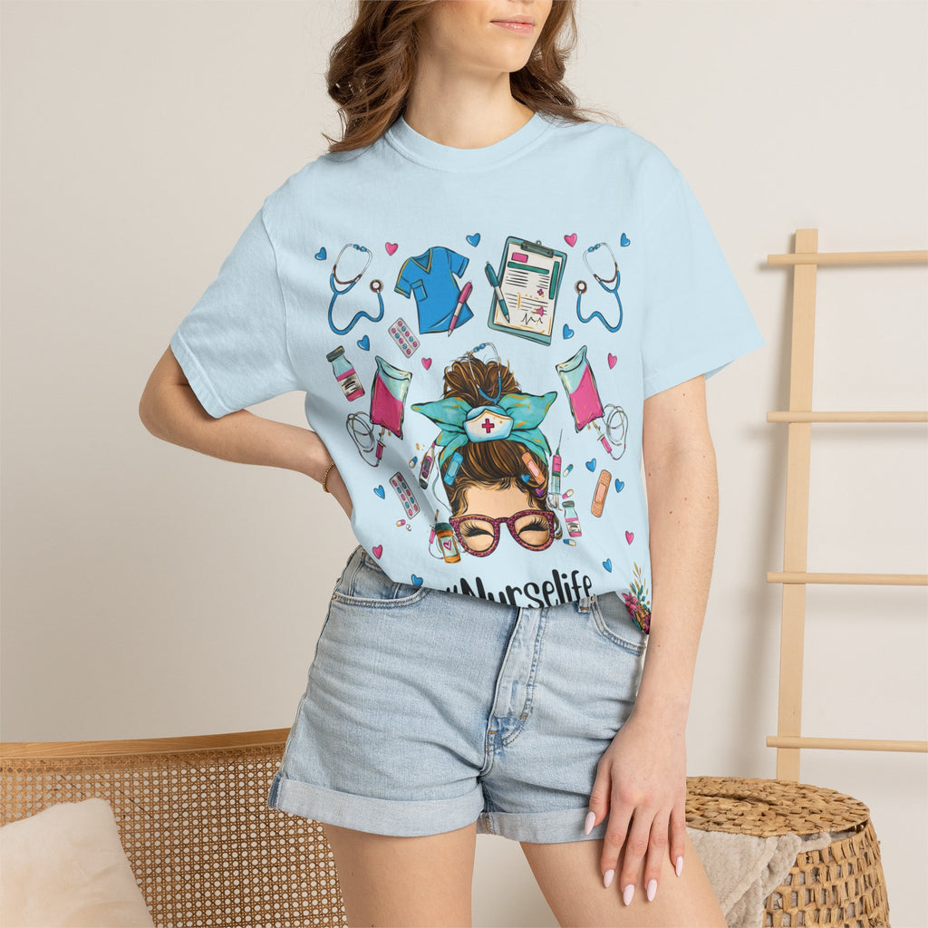 Nurse Life Graphic T-Shirt – #Nurselife Cute Medical Scrubs Design