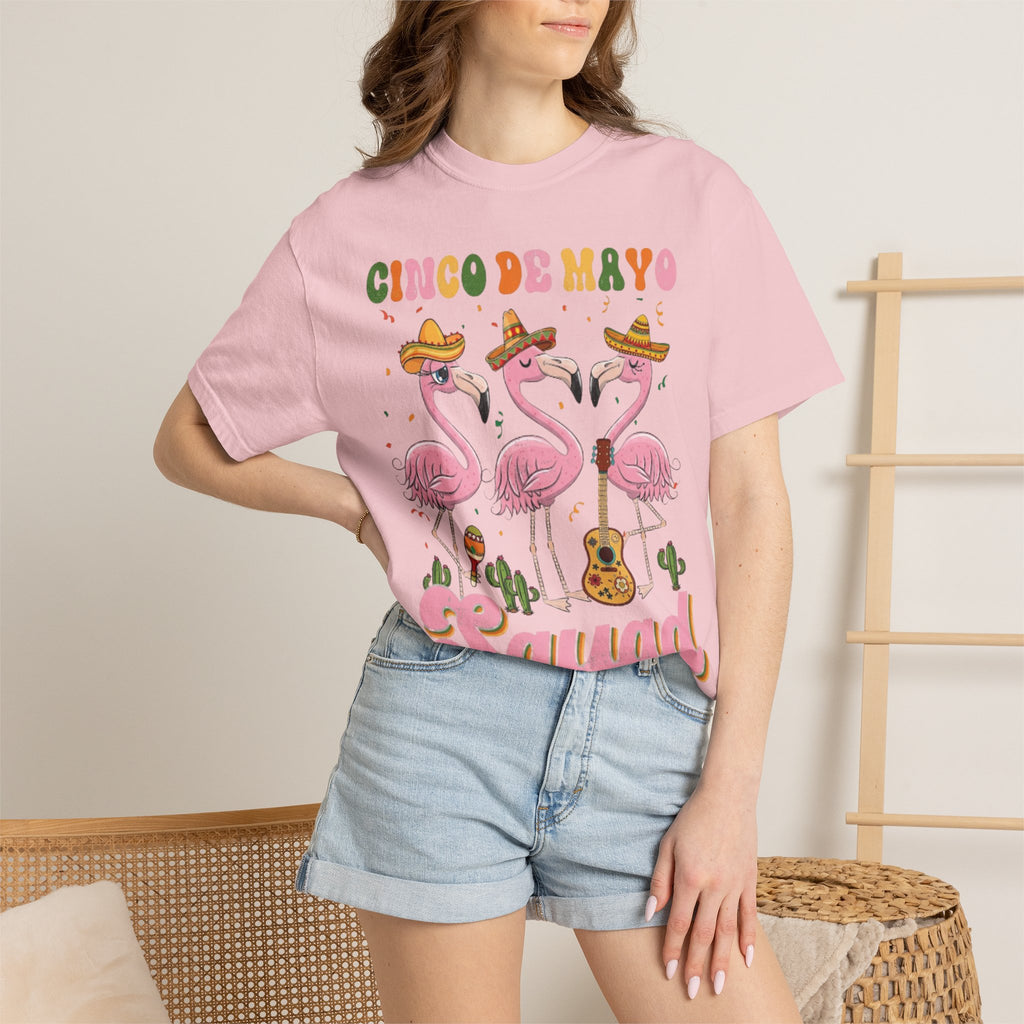 Cinco de Mayo Flamingo Squad T-shirt | Mexican Fiesta Graphic Tee