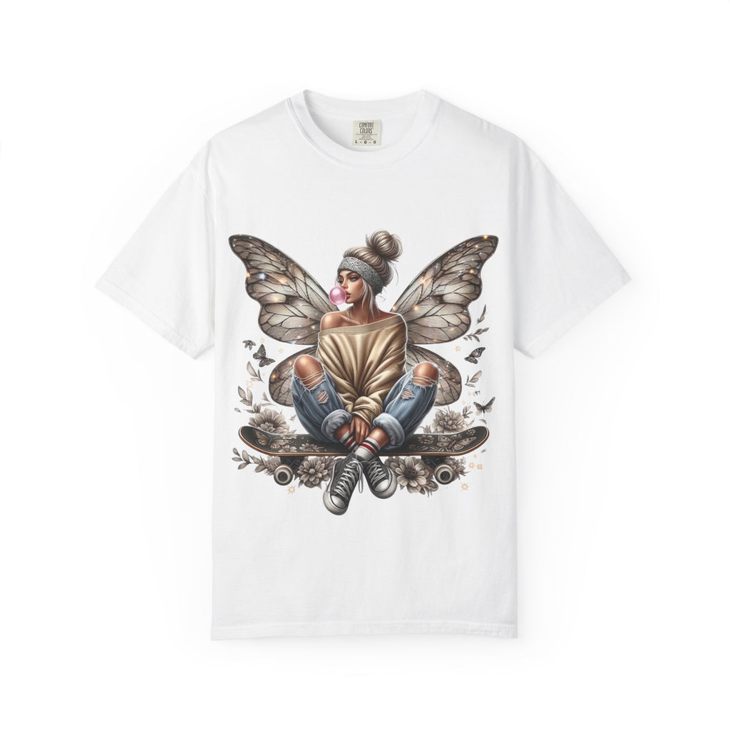 Fairy Skateboard Tee — Urban Butterfly Girl Graphic T-Shirt