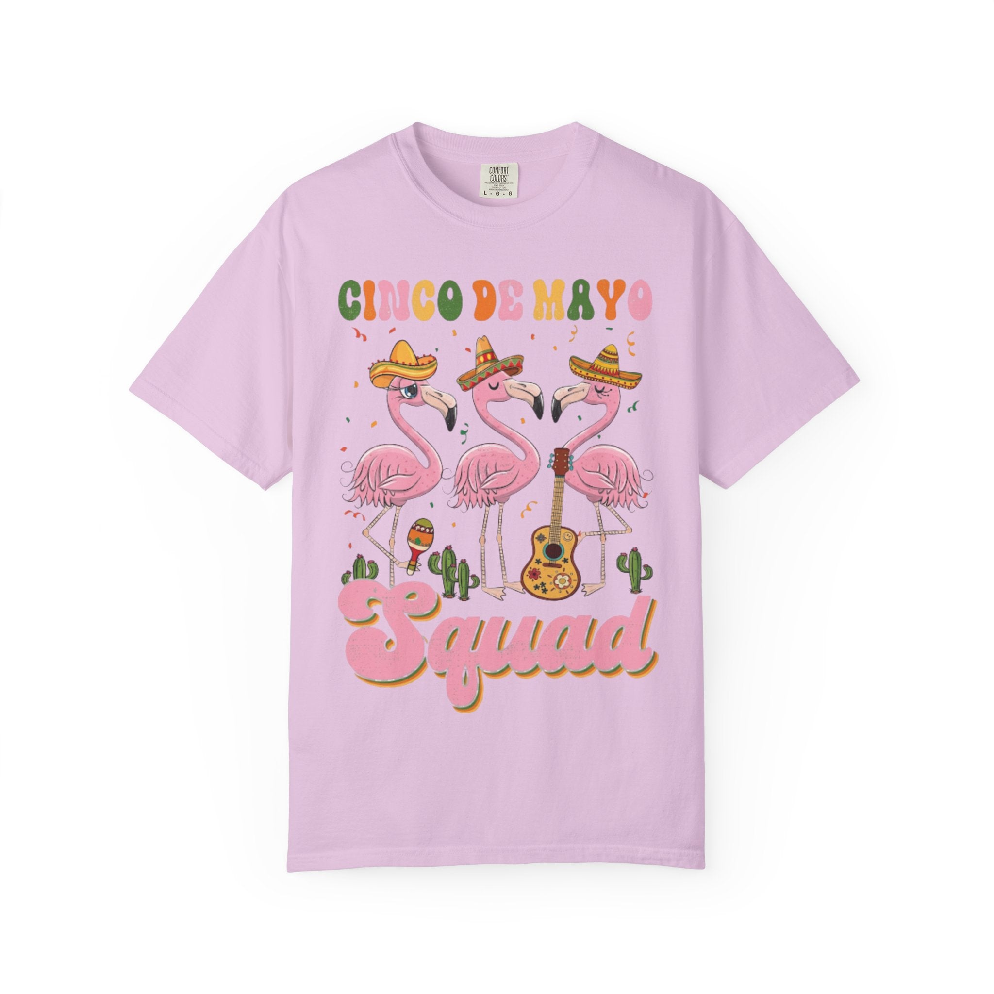 Cinco de Mayo Flamingo Squad T-shirt | Mexican Fiesta Graphic Tee