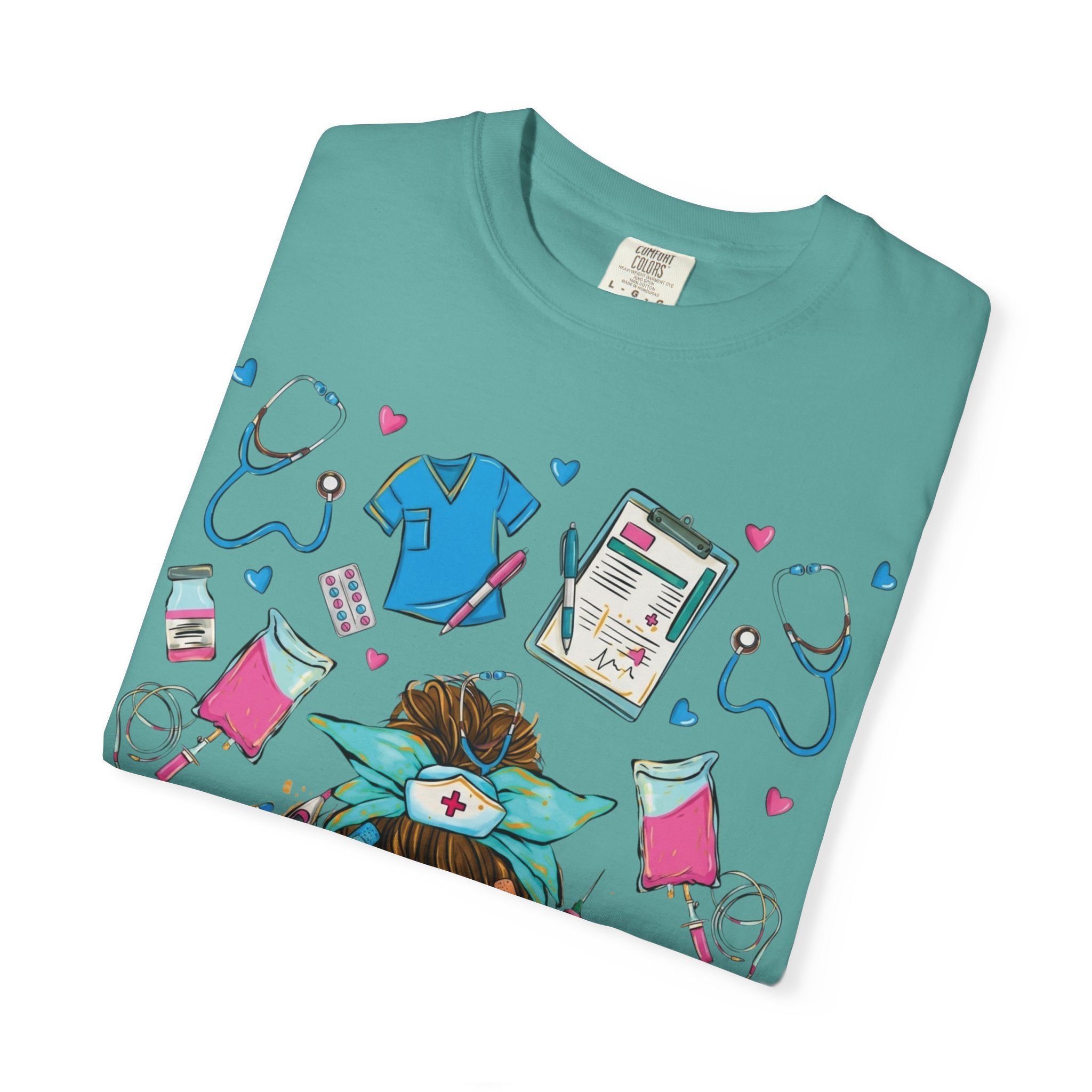 Nurse Life Graphic T-Shirt – #Nurselife Cute Medical Scrubs Design
