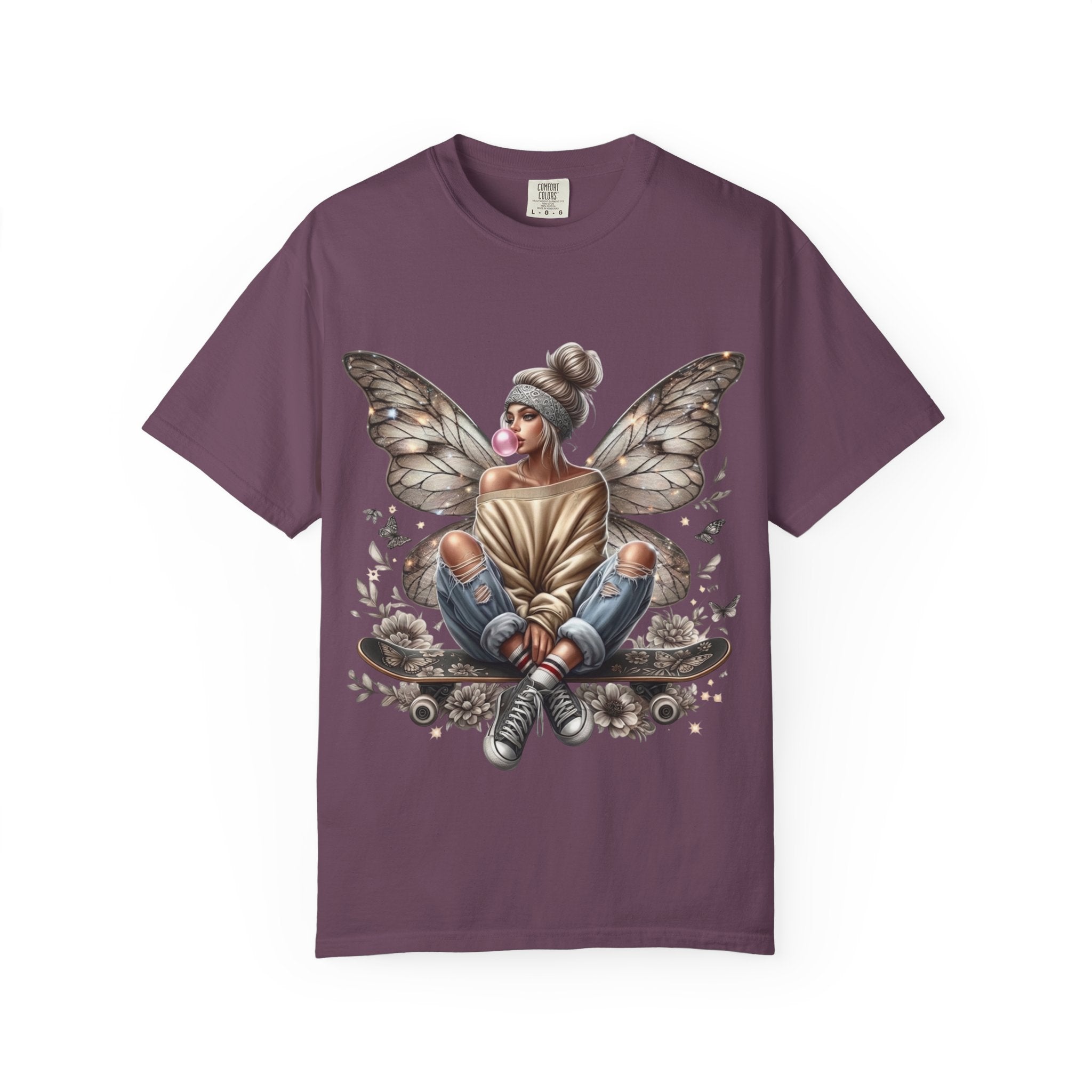 Fairy Skateboard Tee — Urban Butterfly Girl Graphic T-Shirt