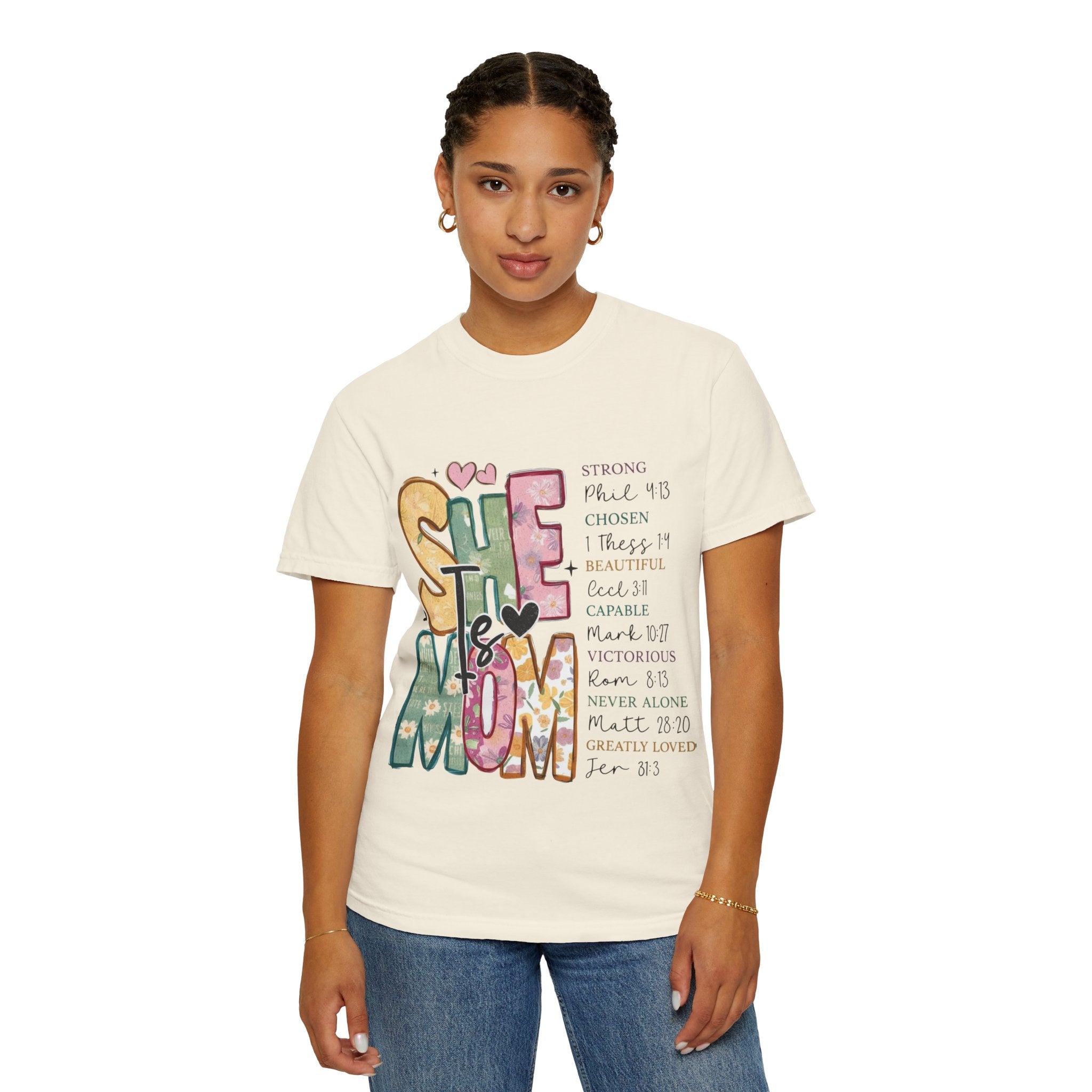 She & Mom Scripture Floral T-Shirt — Faith-Based Mother's Day Gift
