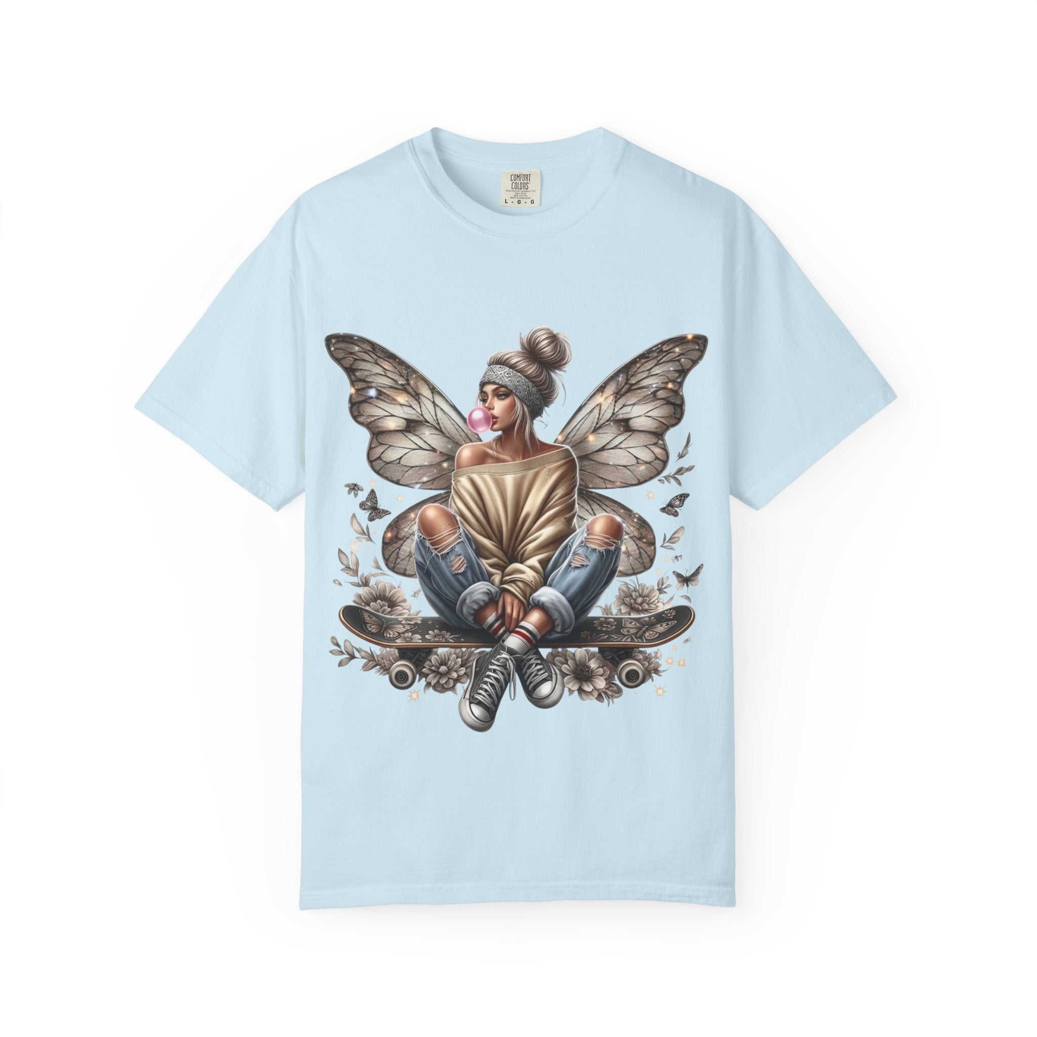 Fairy Skateboard Tee — Urban Butterfly Girl Graphic T-Shirt