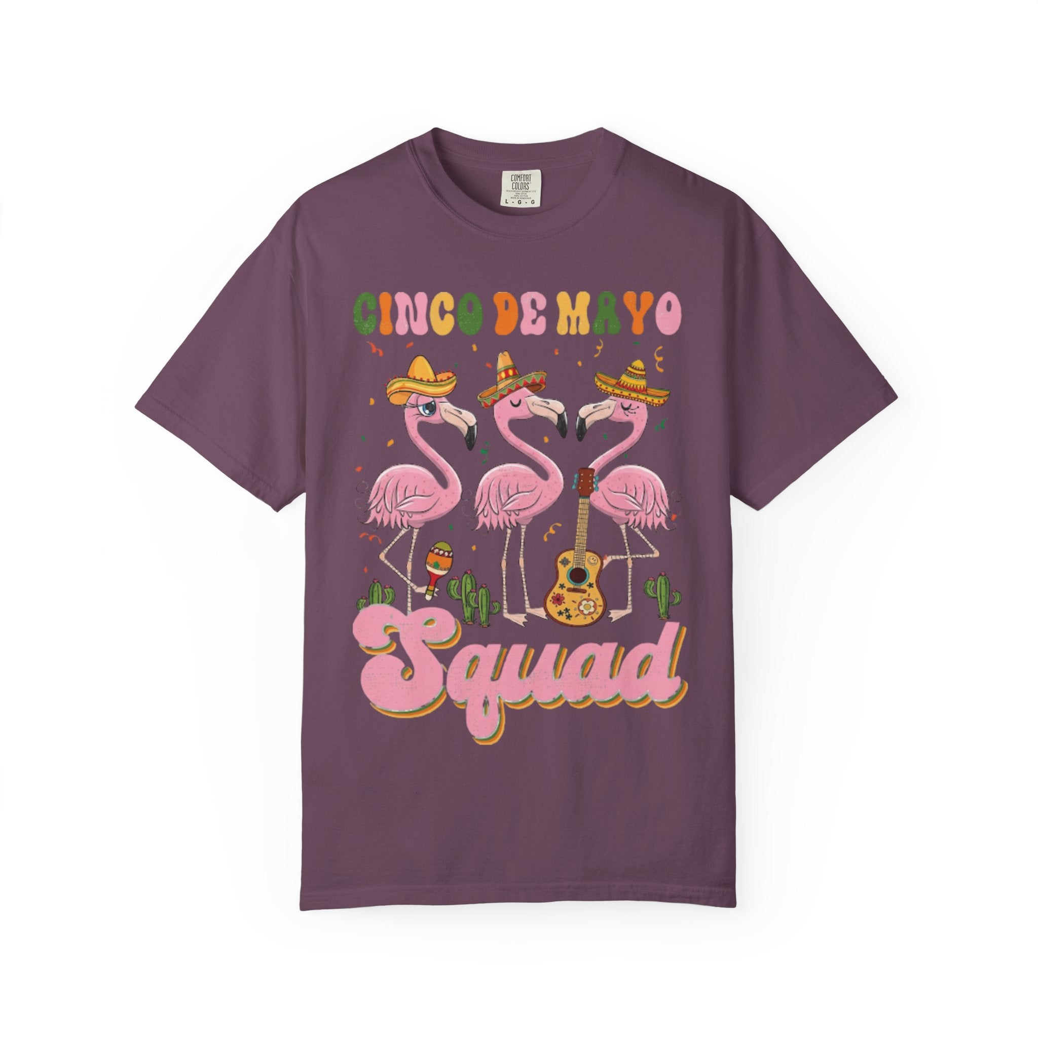 Cinco de Mayo Flamingo Squad T-shirt | Mexican Fiesta Graphic Tee
