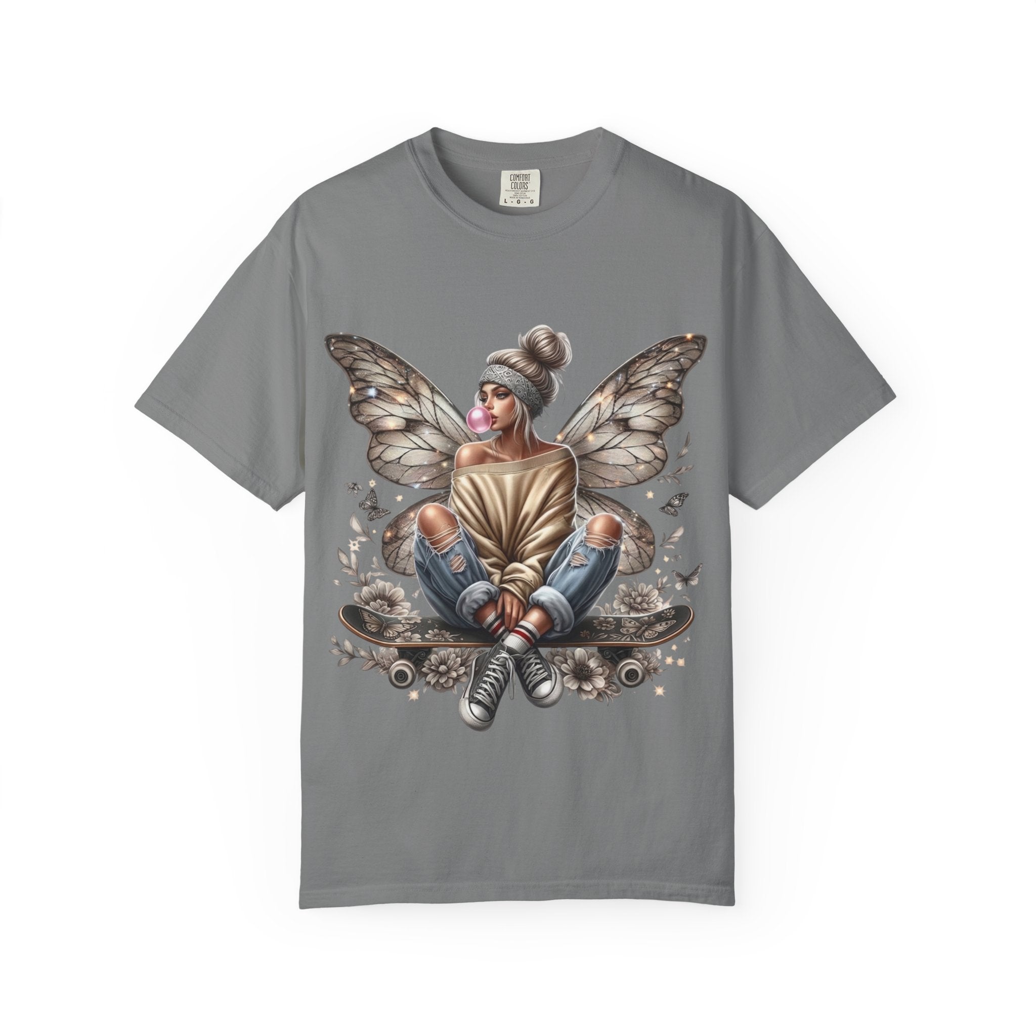 Fairy Skateboard Tee — Urban Butterfly Girl Graphic T-Shirt
