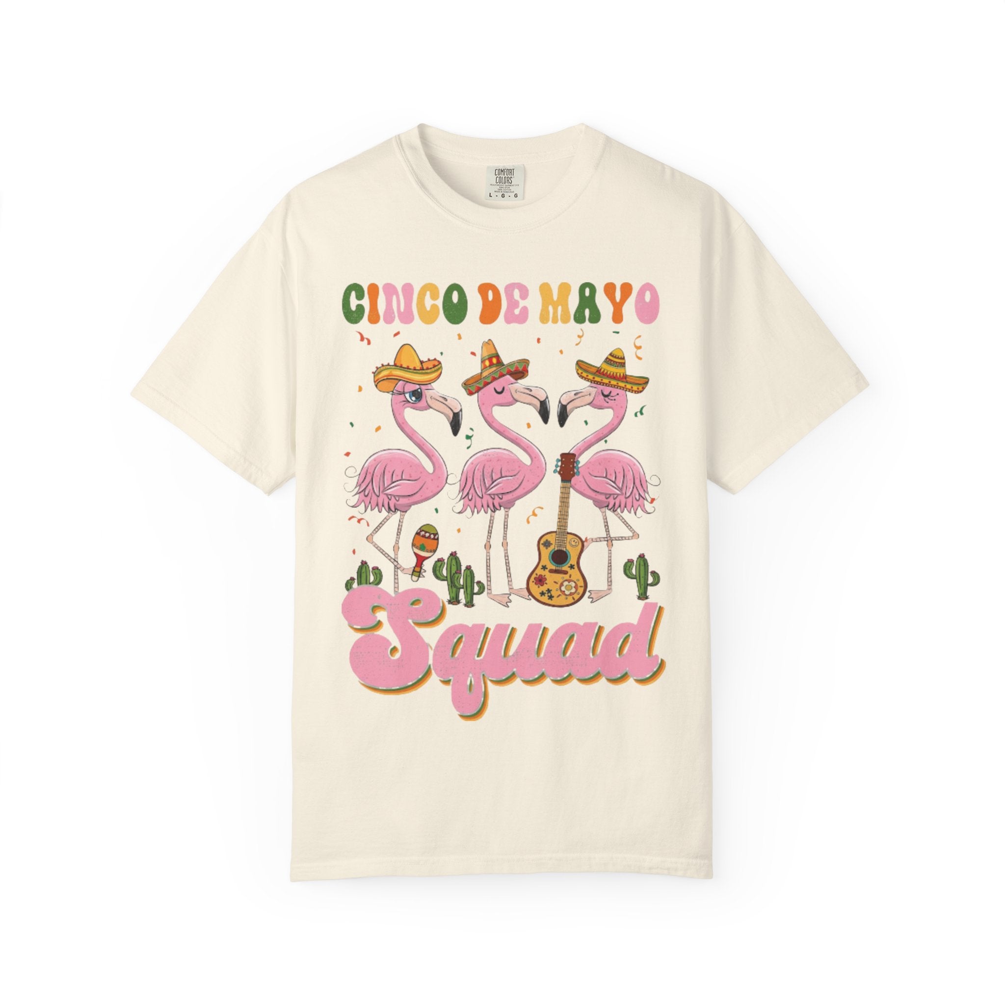 Cinco de Mayo Flamingo Squad T-shirt | Mexican Fiesta Graphic Tee