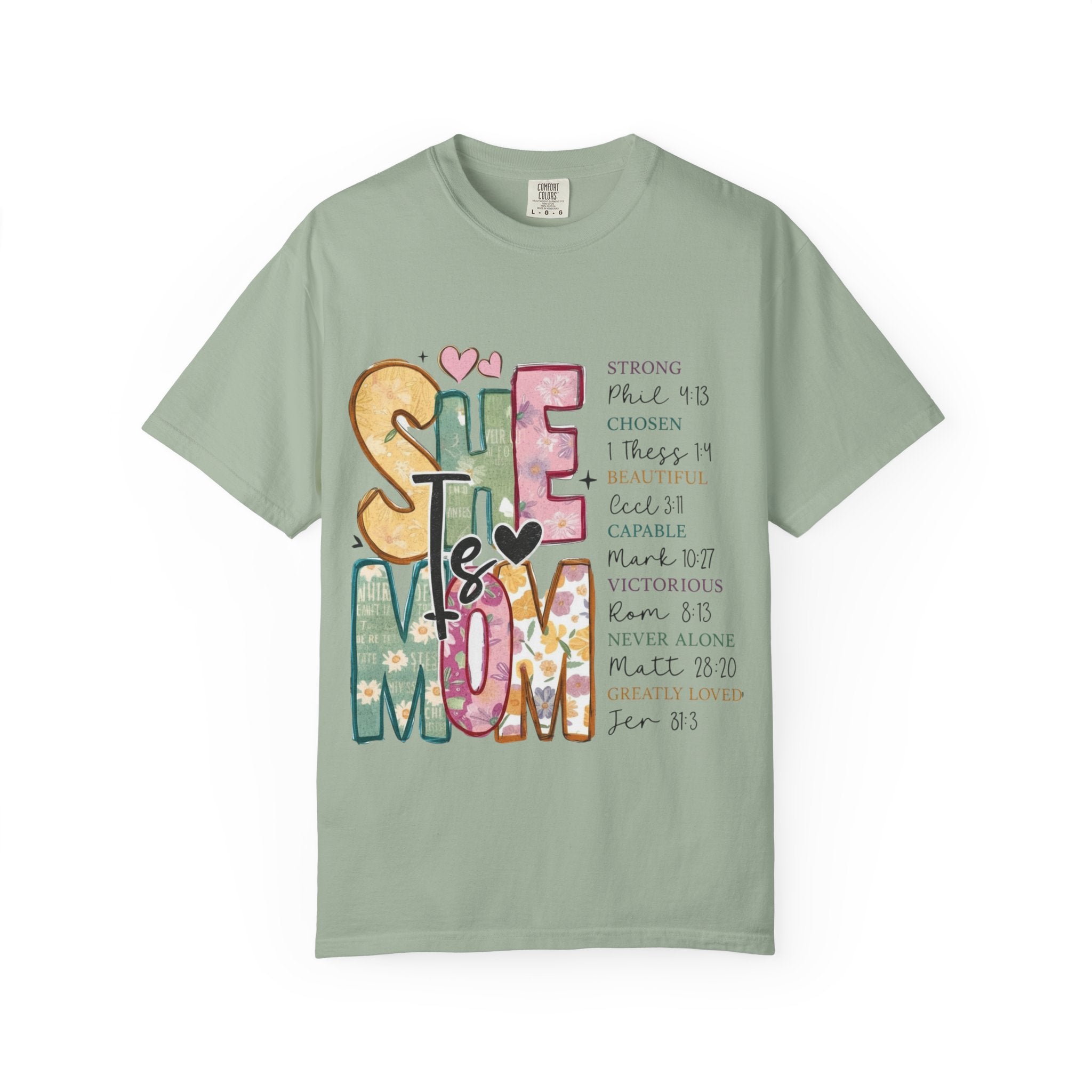 She & Mom Scripture Floral T-Shirt — Faith-Based Mother's Day Gift
