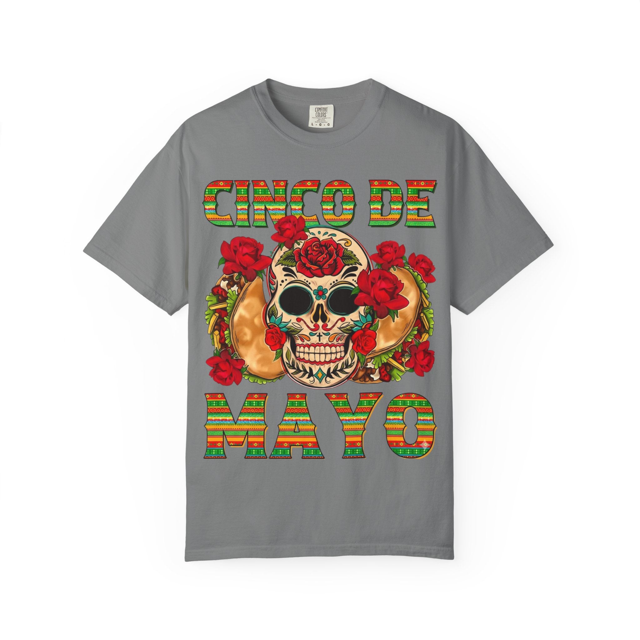 Cinco de Mayo Skull T-Shirt — Floral Sugar Skull Mexican Fiesta Tee