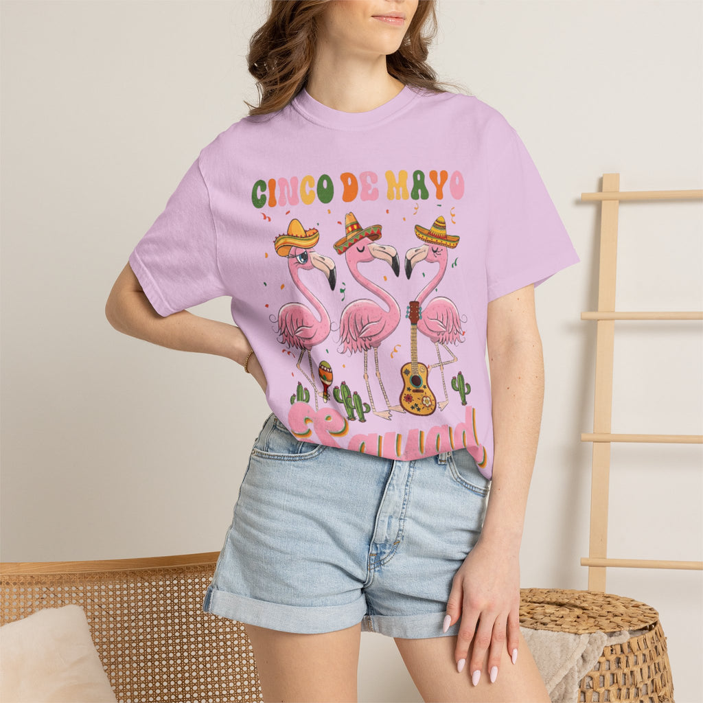 Cinco de Mayo Flamingo Squad T-shirt | Mexican Fiesta Graphic Tee