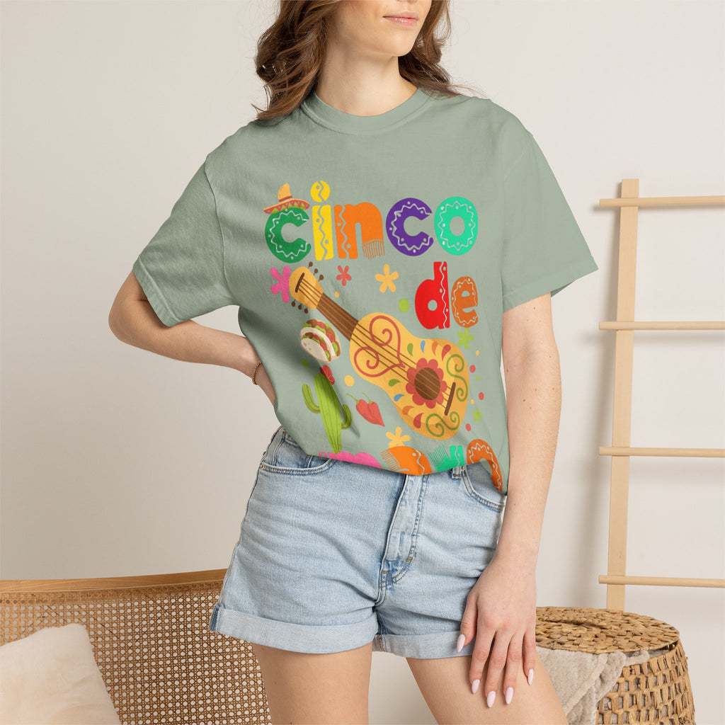 Cinco de Mayo Guitar Cactus T-Shirt | Fiesta Illustration