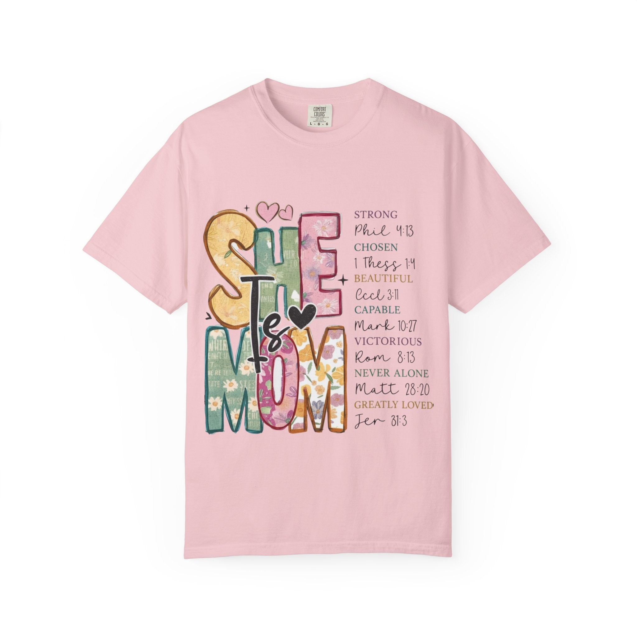 She & Mom Scripture Floral T-Shirt — Faith-Based Mother's Day Gift