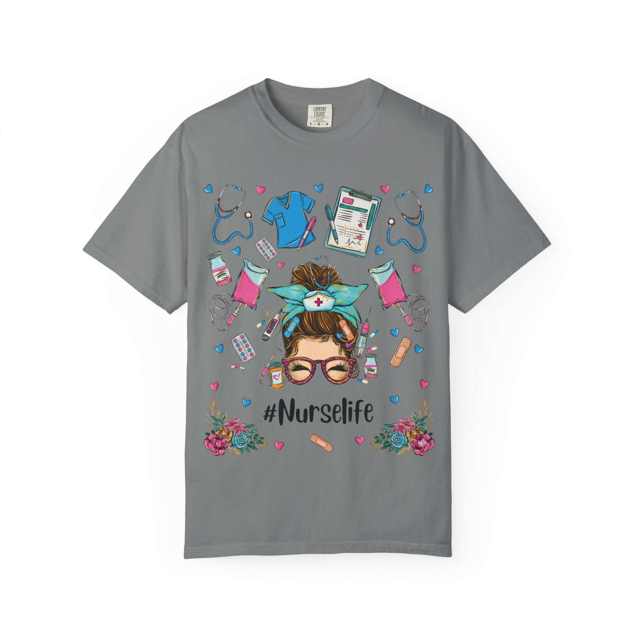 Nurse Life Graphic T-Shirt – #Nurselife Cute Medical Scrubs Design