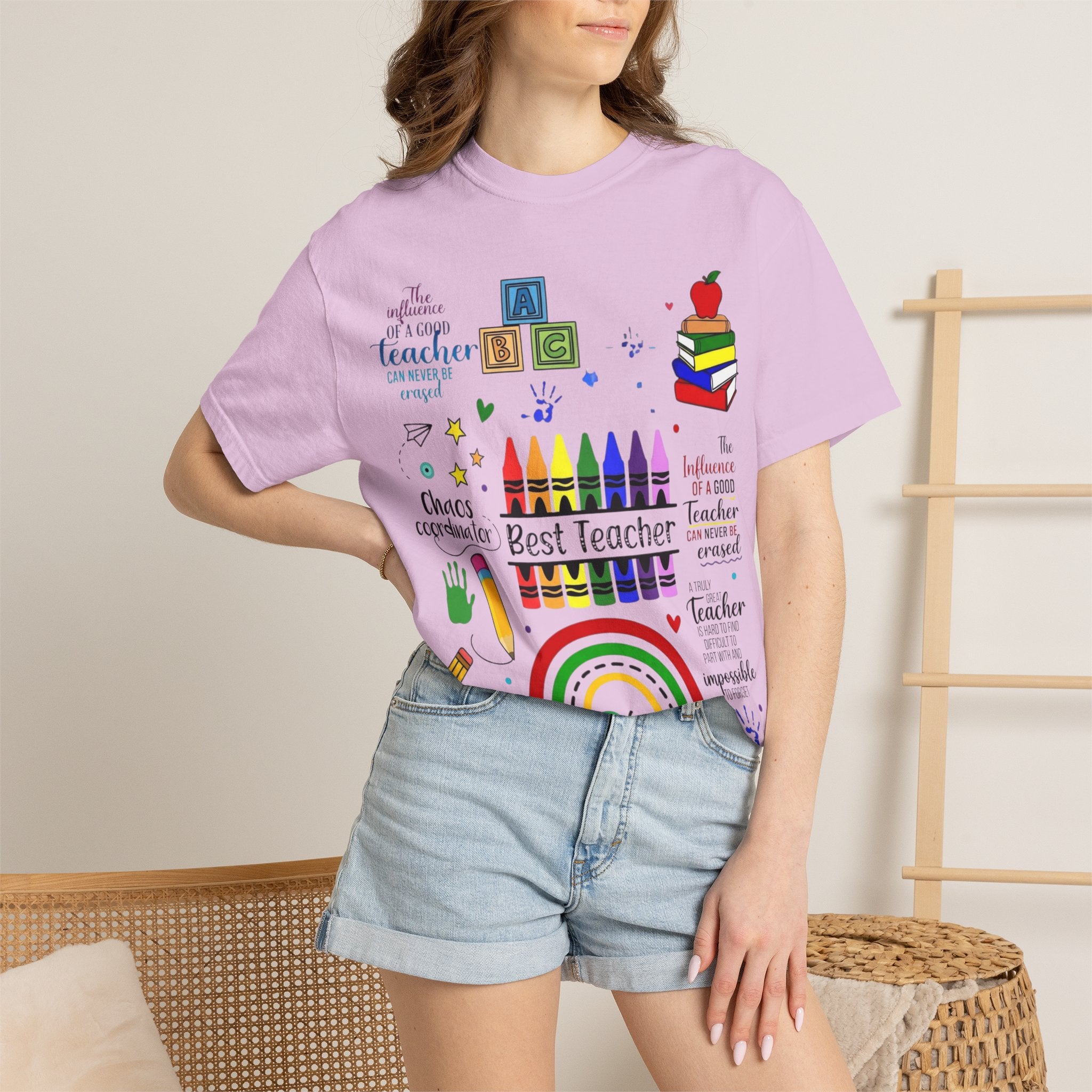 Best Teacher Colorful Classroom Graphic T-Shirt — Teacher Appreciation Gift