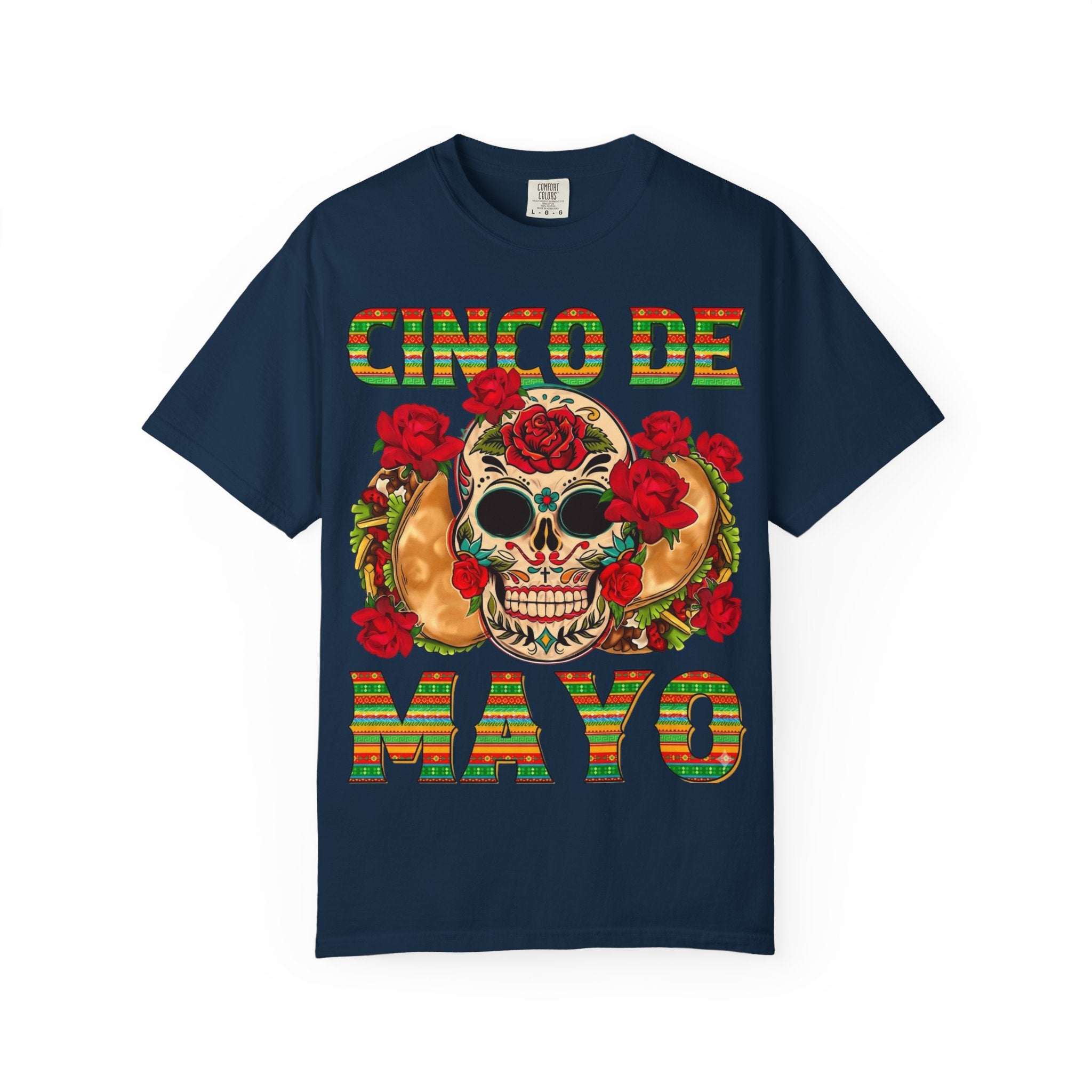 Cinco de Mayo Skull T-Shirt — Floral Sugar Skull Mexican Fiesta Tee