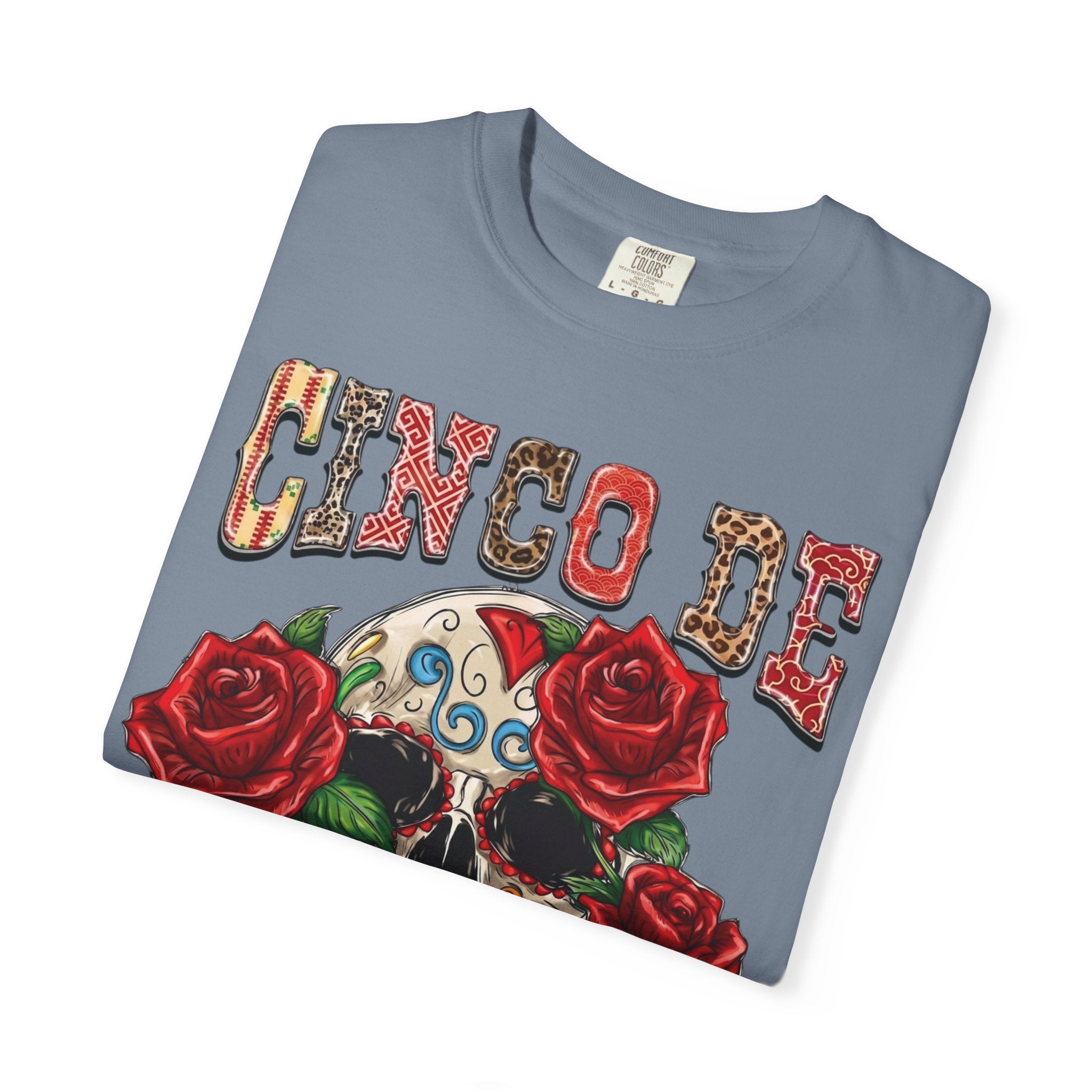 Cinco de Mayo Sugar Skull T-shirt | Floral Rose Skull Tee