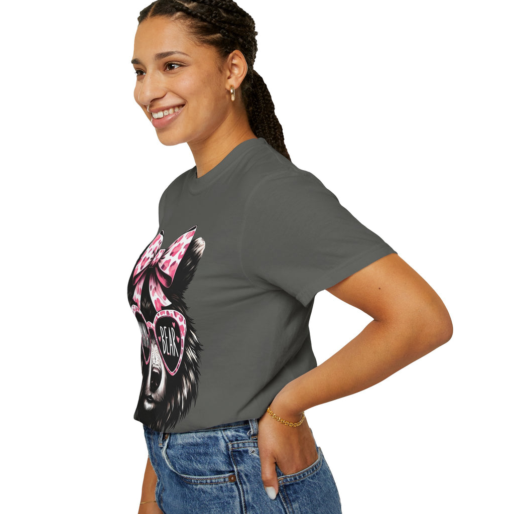Mama Bear T-Shirt — Cute Leopard Bow & Sunglasses Graphic Tee for Moms