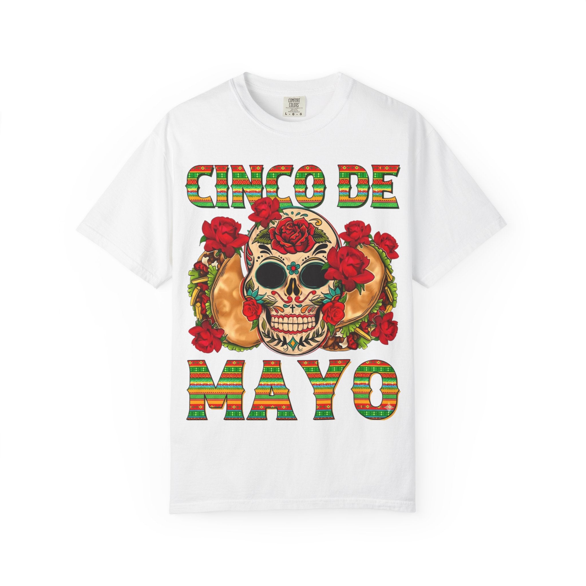 Cinco de Mayo Skull T-Shirt — Floral Sugar Skull Mexican Fiesta Tee