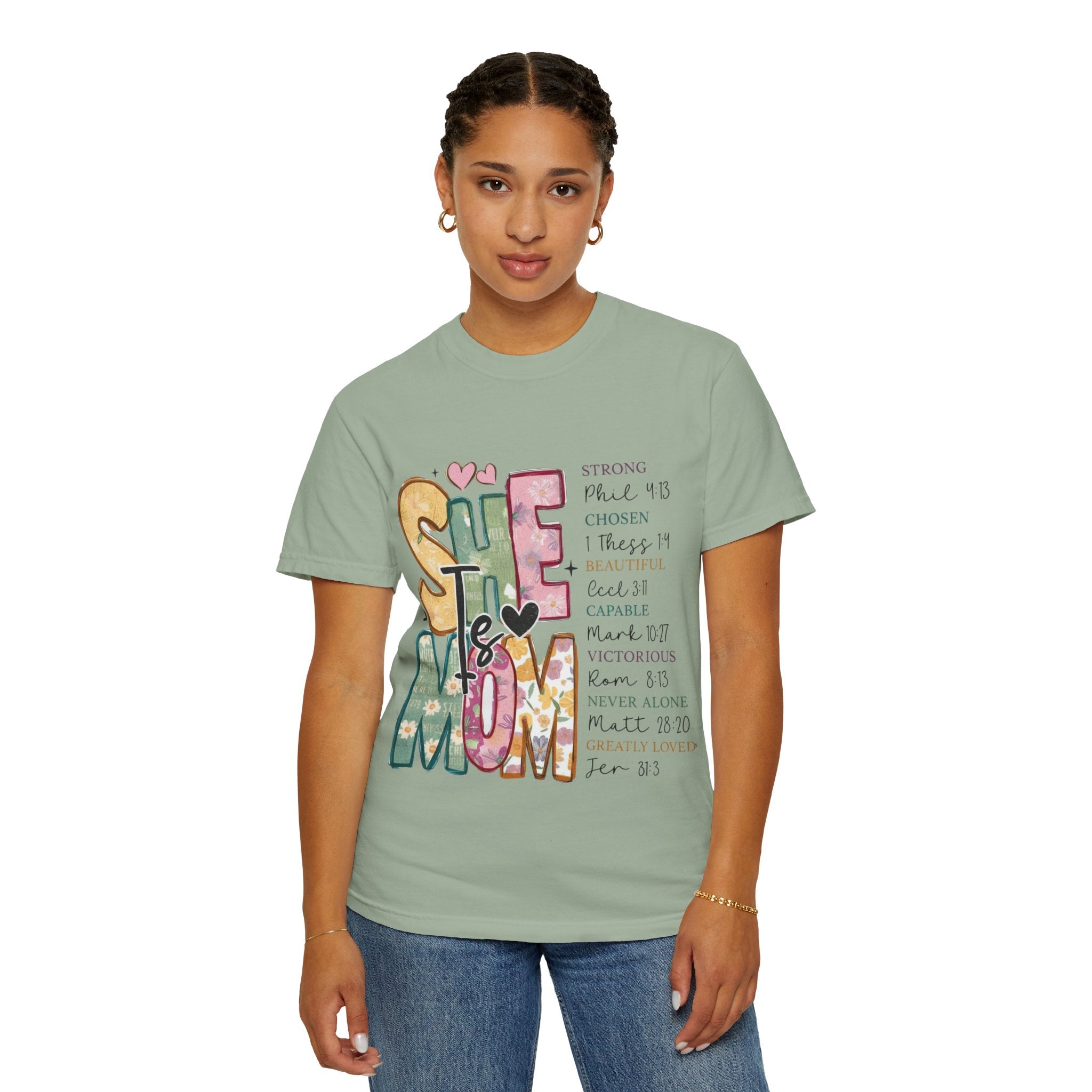 She & Mom Scripture Floral T-Shirt — Faith-Based Mother's Day Gift