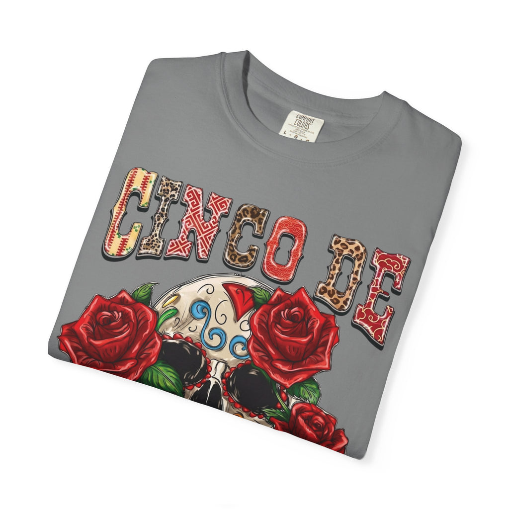 Cinco de Mayo Sugar Skull T-shirt | Floral Rose Skull Tee