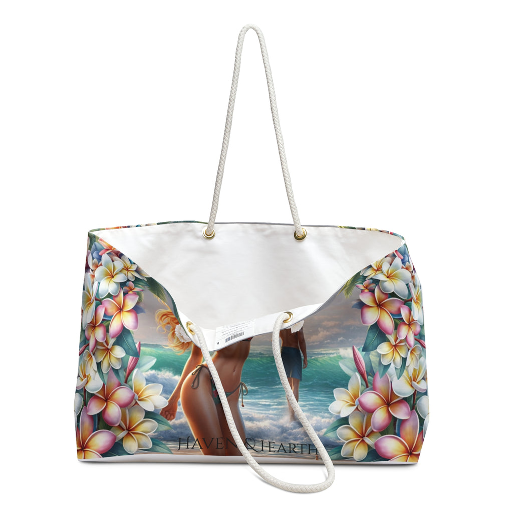Haven & Hearth Tropical Beach Tote Bag  Summer Vacation Bag with Rope Handles