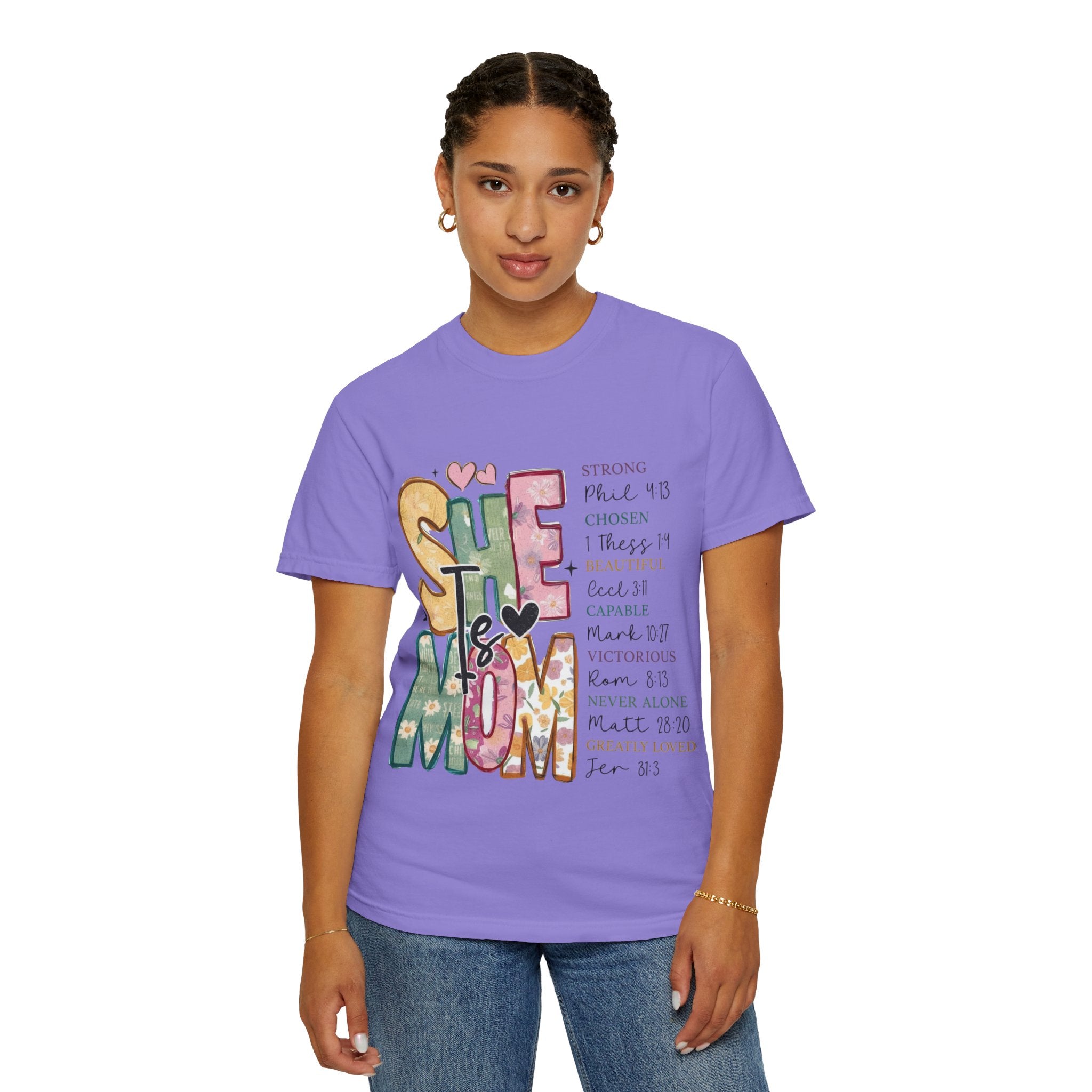 She & Mom Scripture Floral T-Shirt — Faith-Based Mother's Day Gift