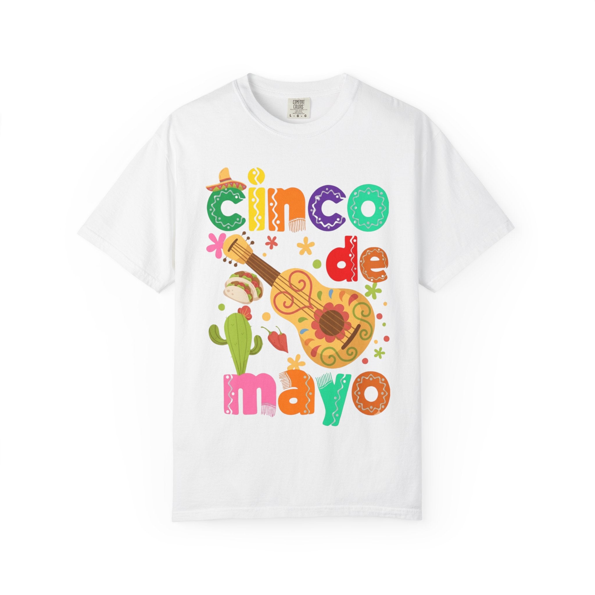 Cinco de Mayo Guitar Cactus T-Shirt | Fiesta Illustration