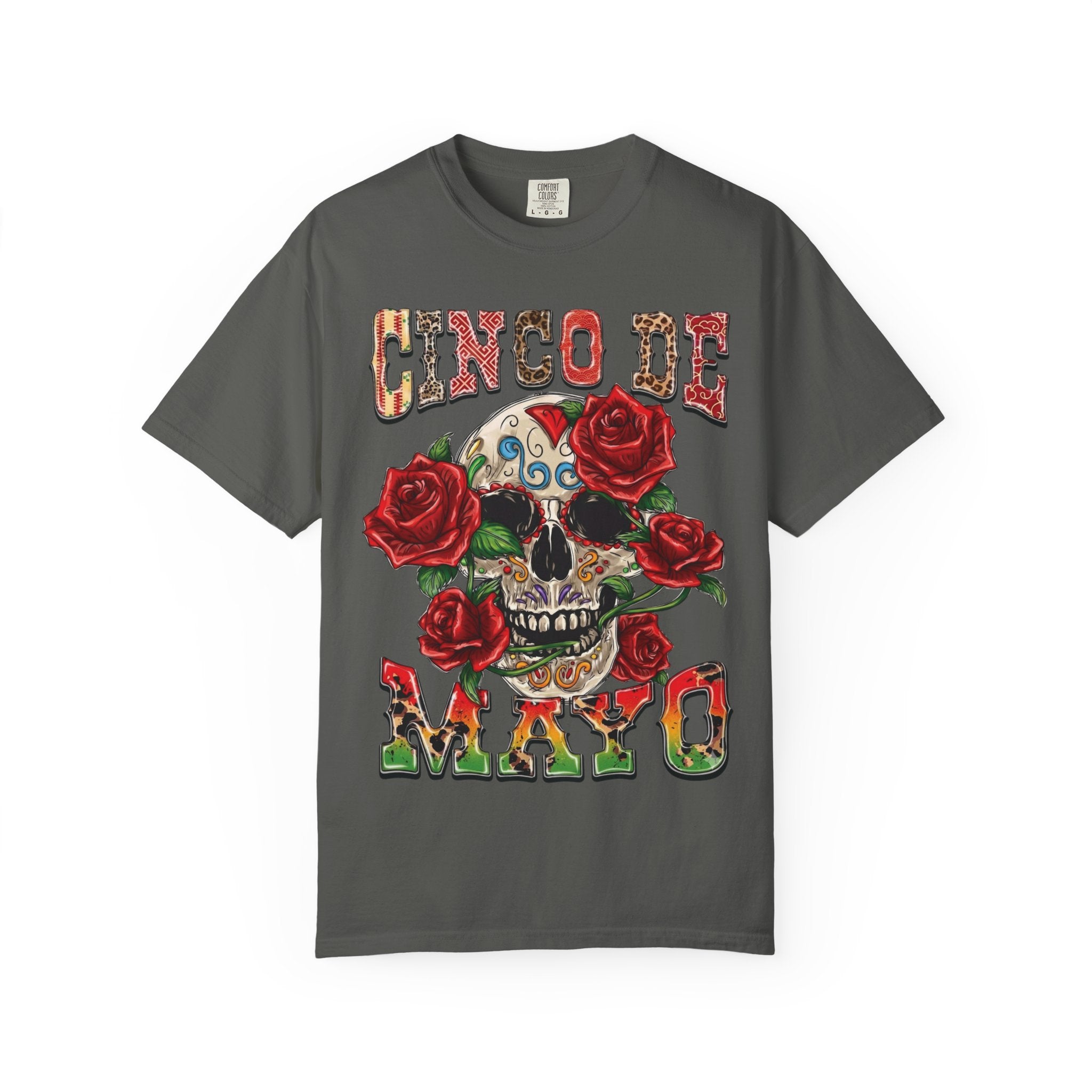 Cinco de Mayo Sugar Skull T-shirt | Floral Rose Skull Tee