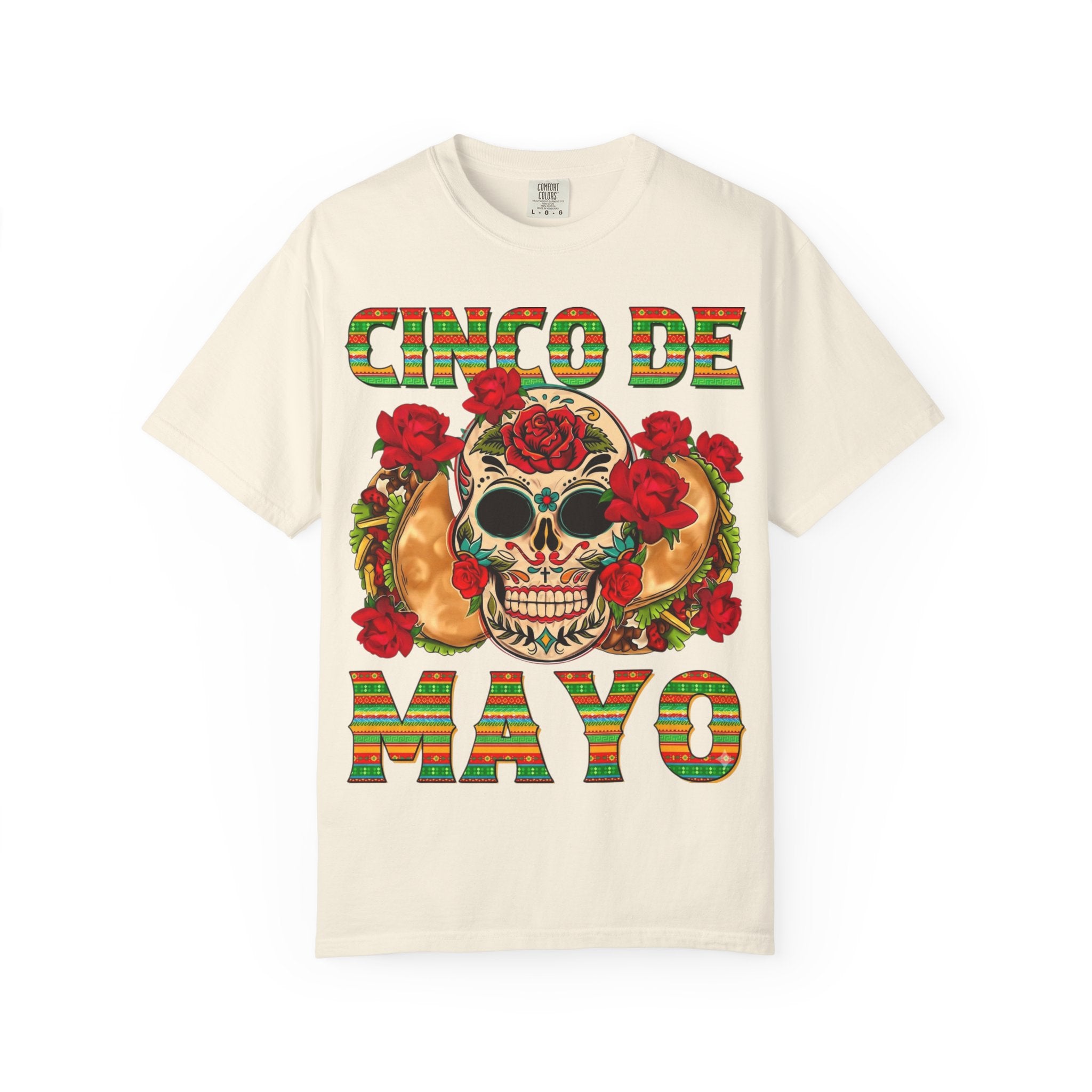 Cinco de Mayo Skull T-Shirt — Floral Sugar Skull Mexican Fiesta Tee