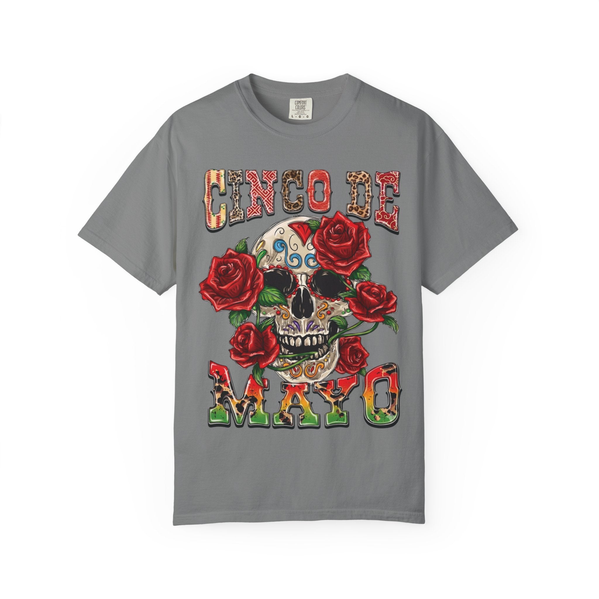 Cinco de Mayo Sugar Skull T-shirt | Floral Rose Skull Tee