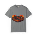 Classic Car Sunset T-Shirt — Retro Muscle Cars Skyline Graphic