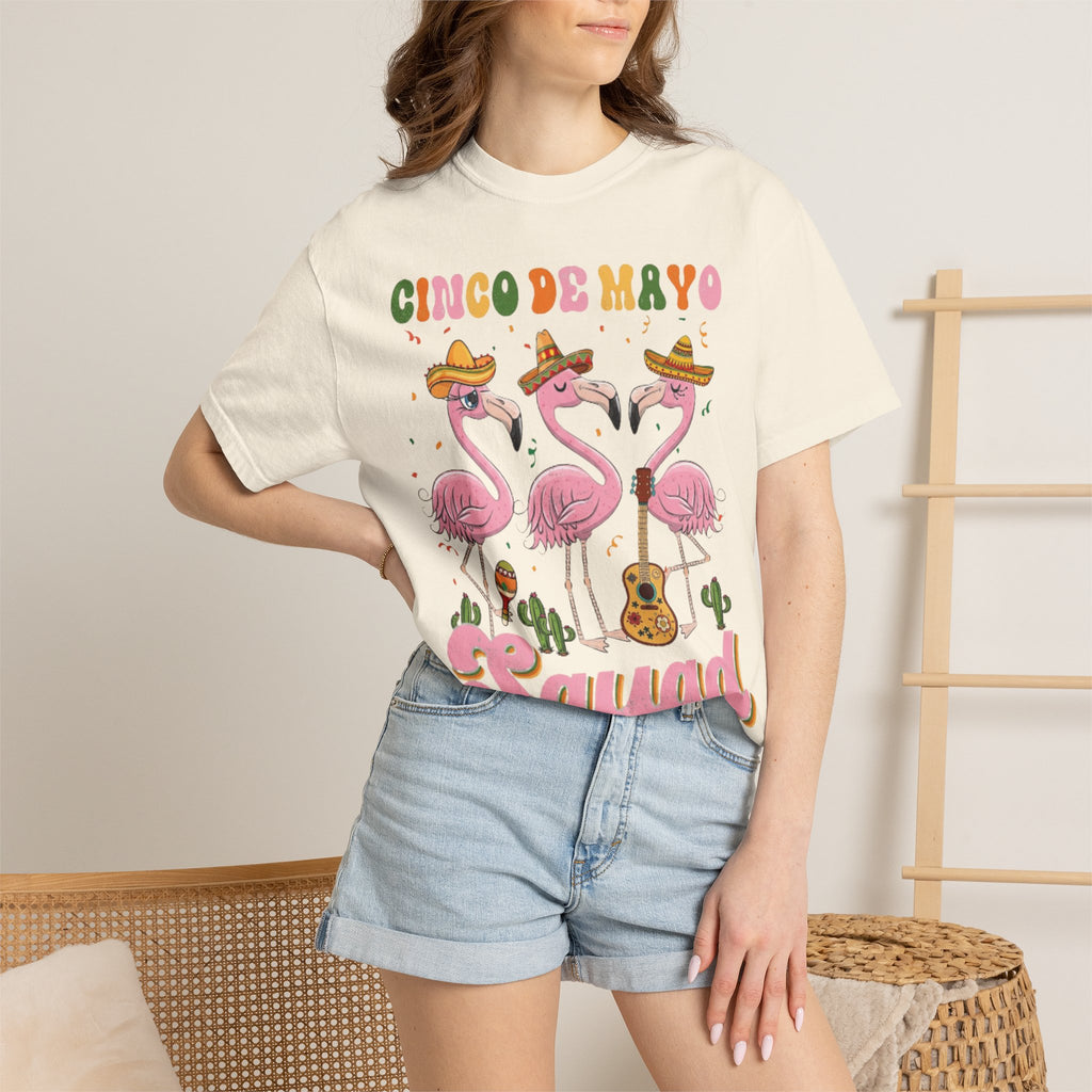 Cinco de Mayo Flamingo Squad T-shirt | Mexican Fiesta Graphic Tee