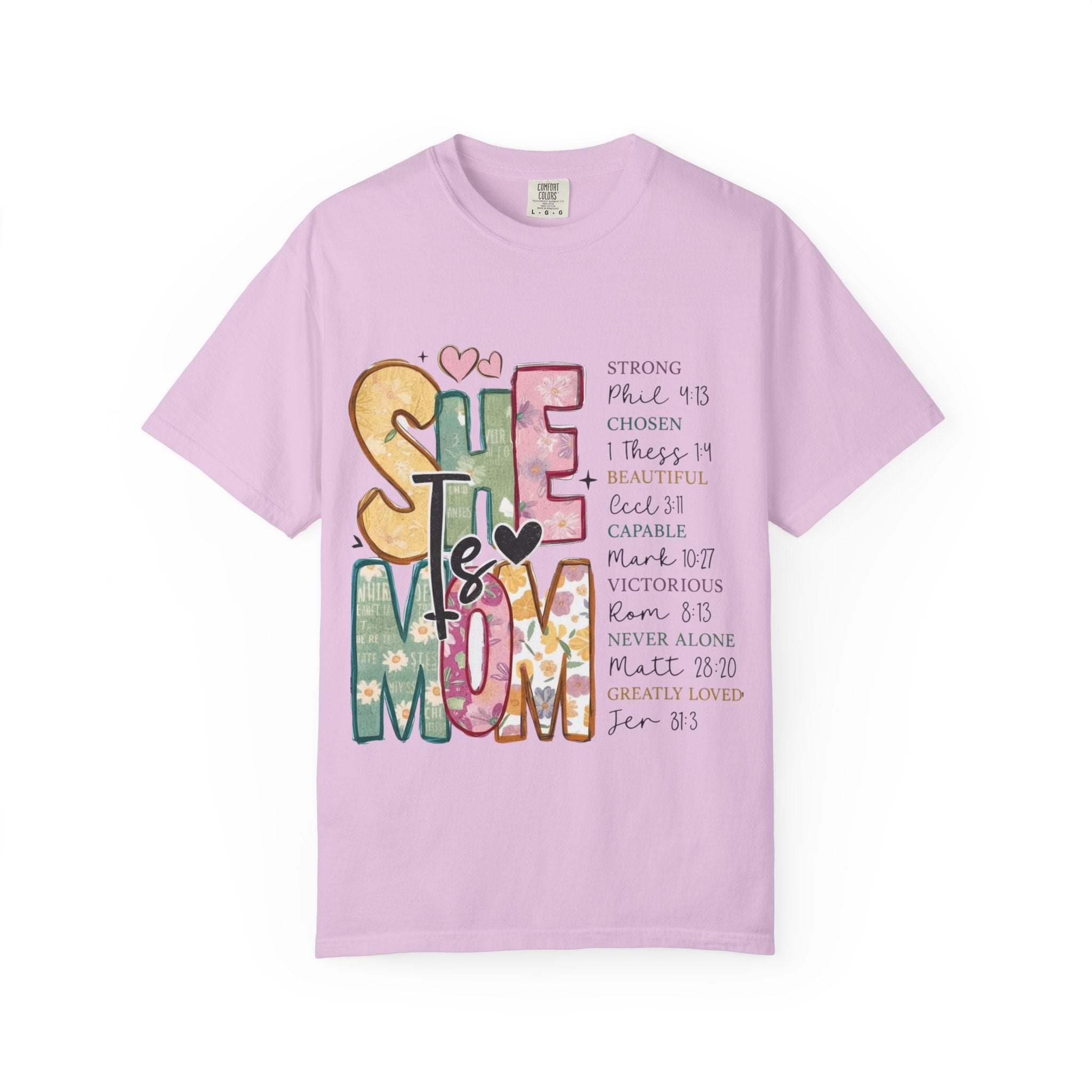 She & Mom Scripture Floral T-Shirt — Faith-Based Mother's Day Gift
