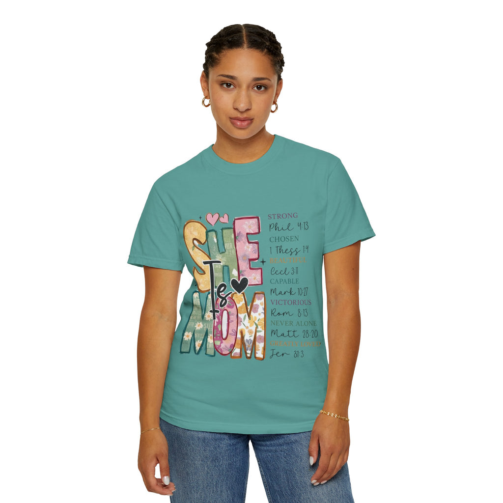 She & Mom Scripture Floral T-Shirt — Faith-Based Mother's Day Gift