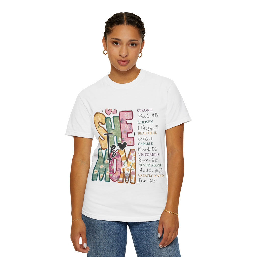 She & Mom Scripture Floral T-Shirt — Faith-Based Mother's Day Gift