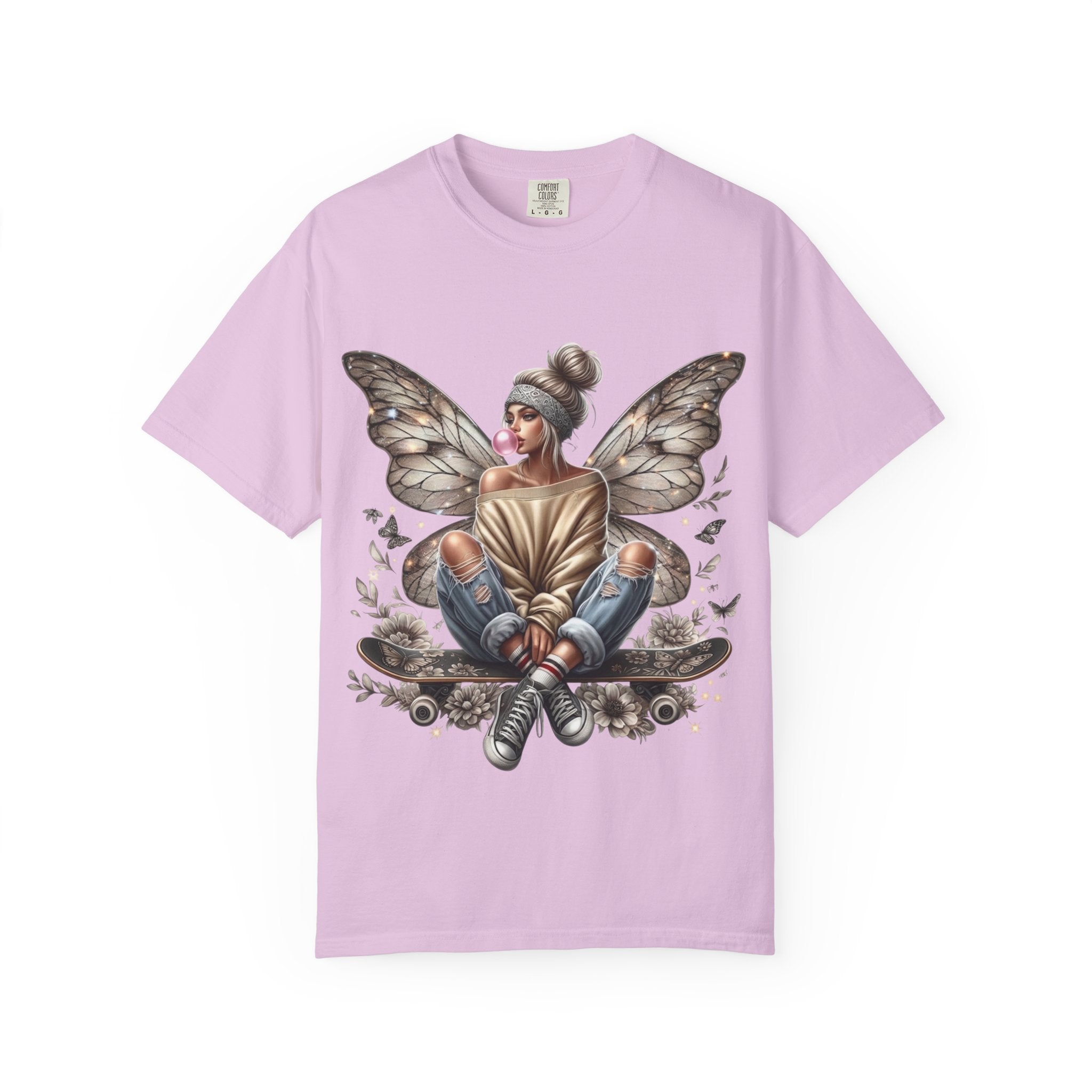 Fairy Skateboard Tee — Urban Butterfly Girl Graphic T-Shirt