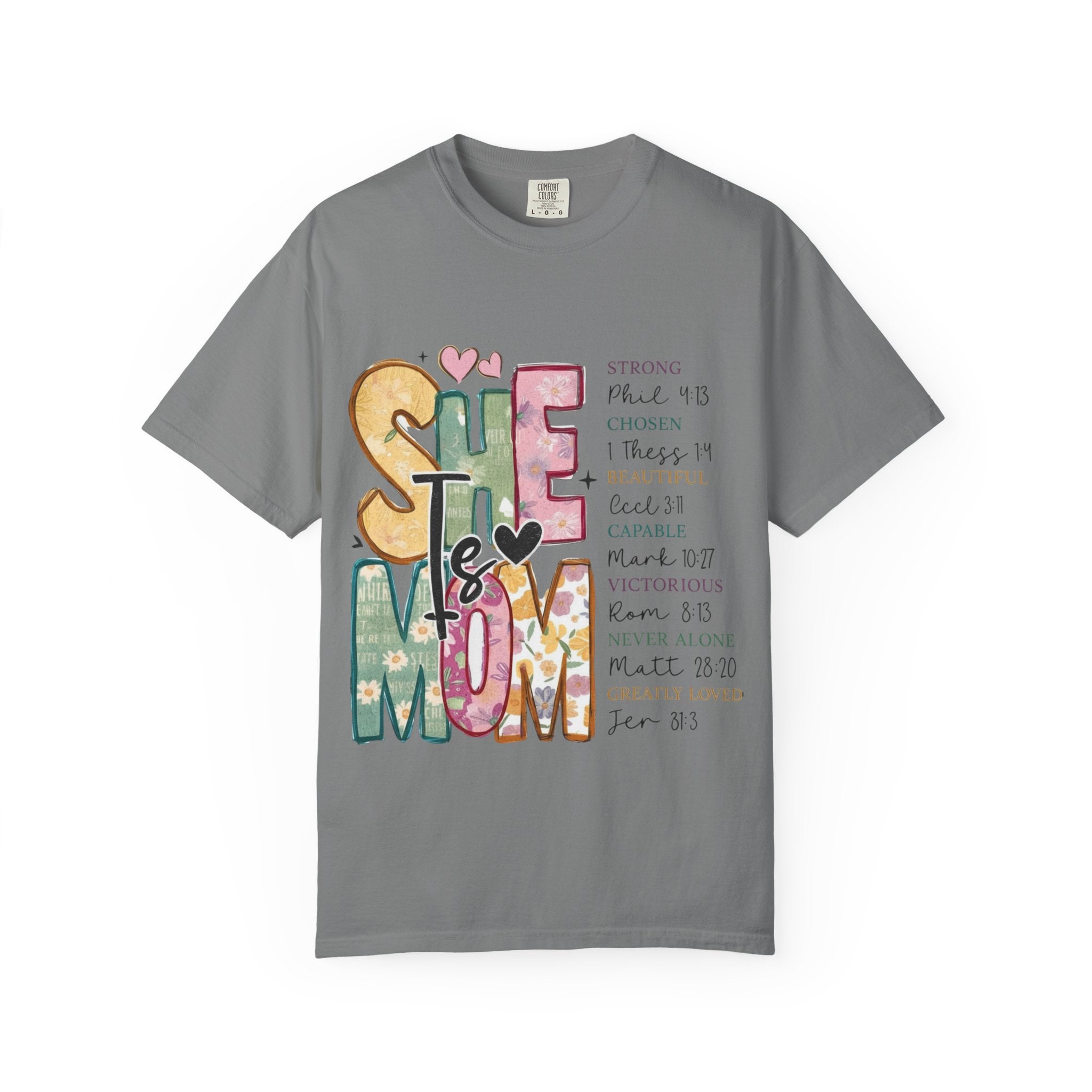 She & Mom Scripture Floral T-Shirt — Faith-Based Mother's Day Gift
