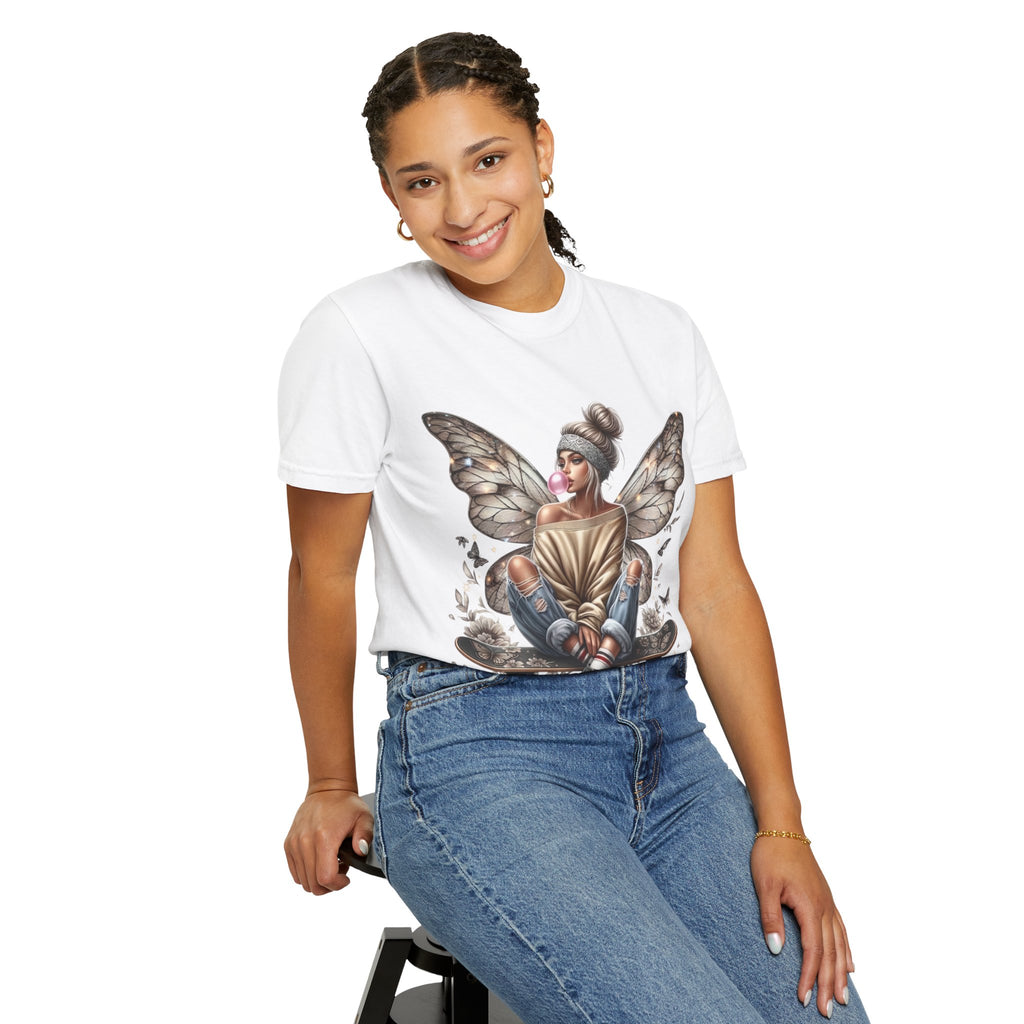 Fairy Skateboard Tee — Urban Butterfly Girl Graphic T-Shirt