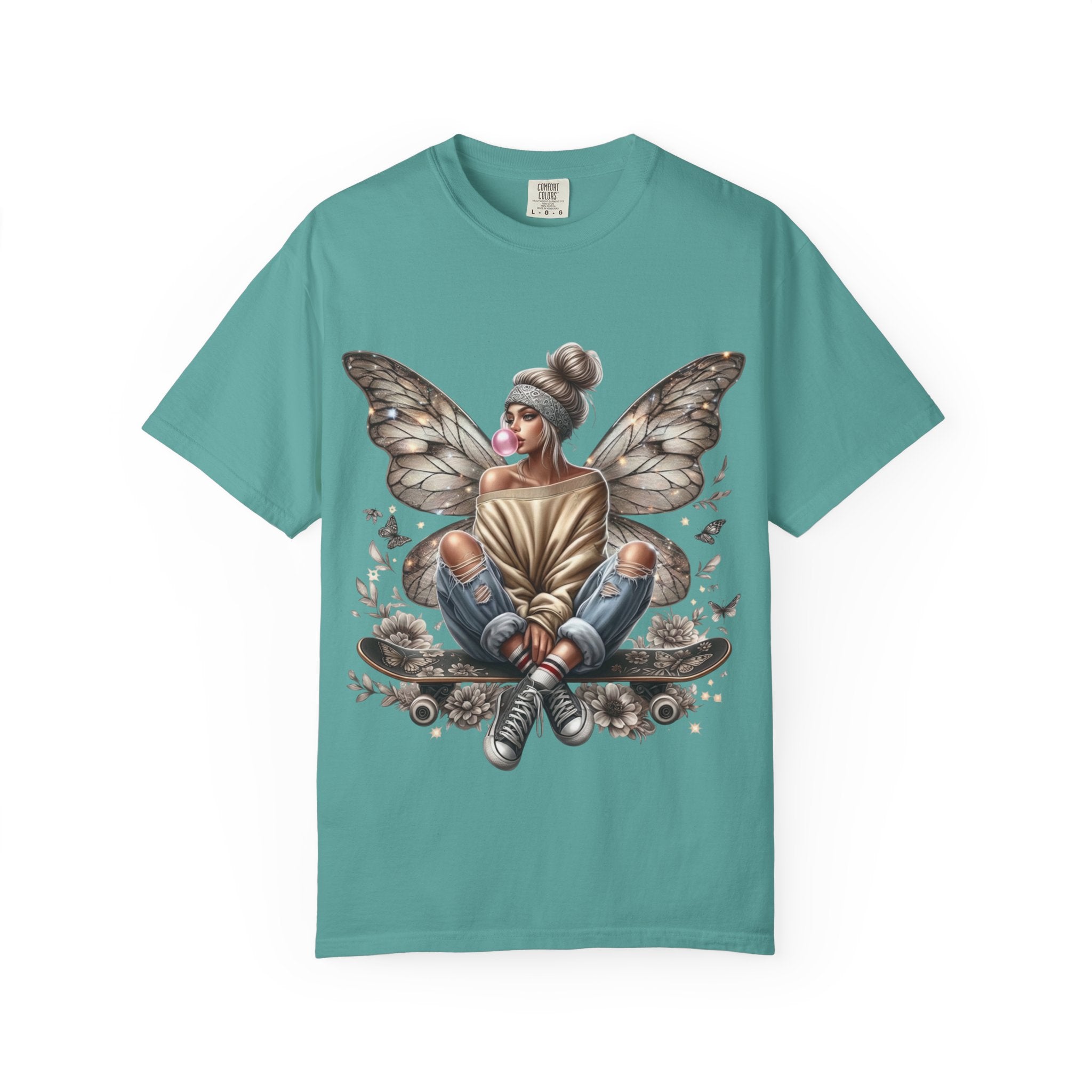 Fairy Skateboard Tee — Urban Butterfly Girl Graphic T-Shirt