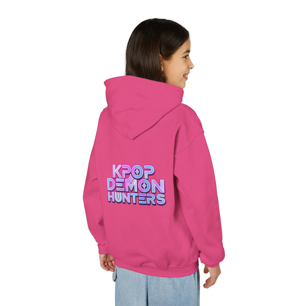 K-Pop Children’s Demon Hunters Hoodie — Neon K-Pop Band Anime Art Pullover
