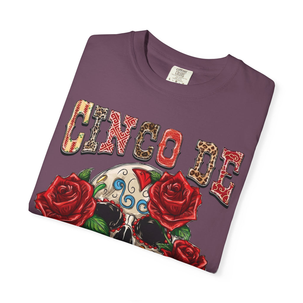 Cinco de Mayo Sugar Skull T-shirt | Floral Rose Skull Tee