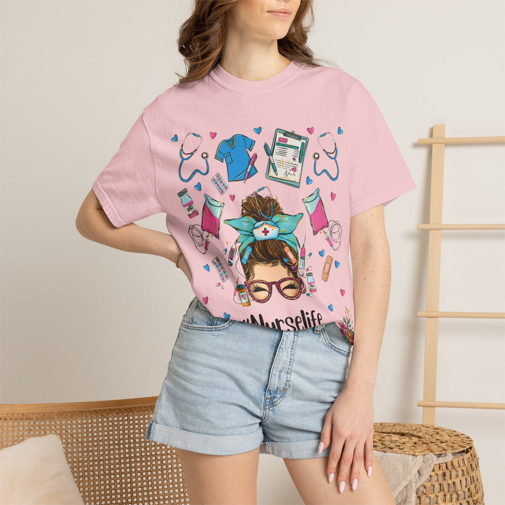 Nurse Life Graphic T-Shirt – #Nurselife Cute Medical Scrubs Design