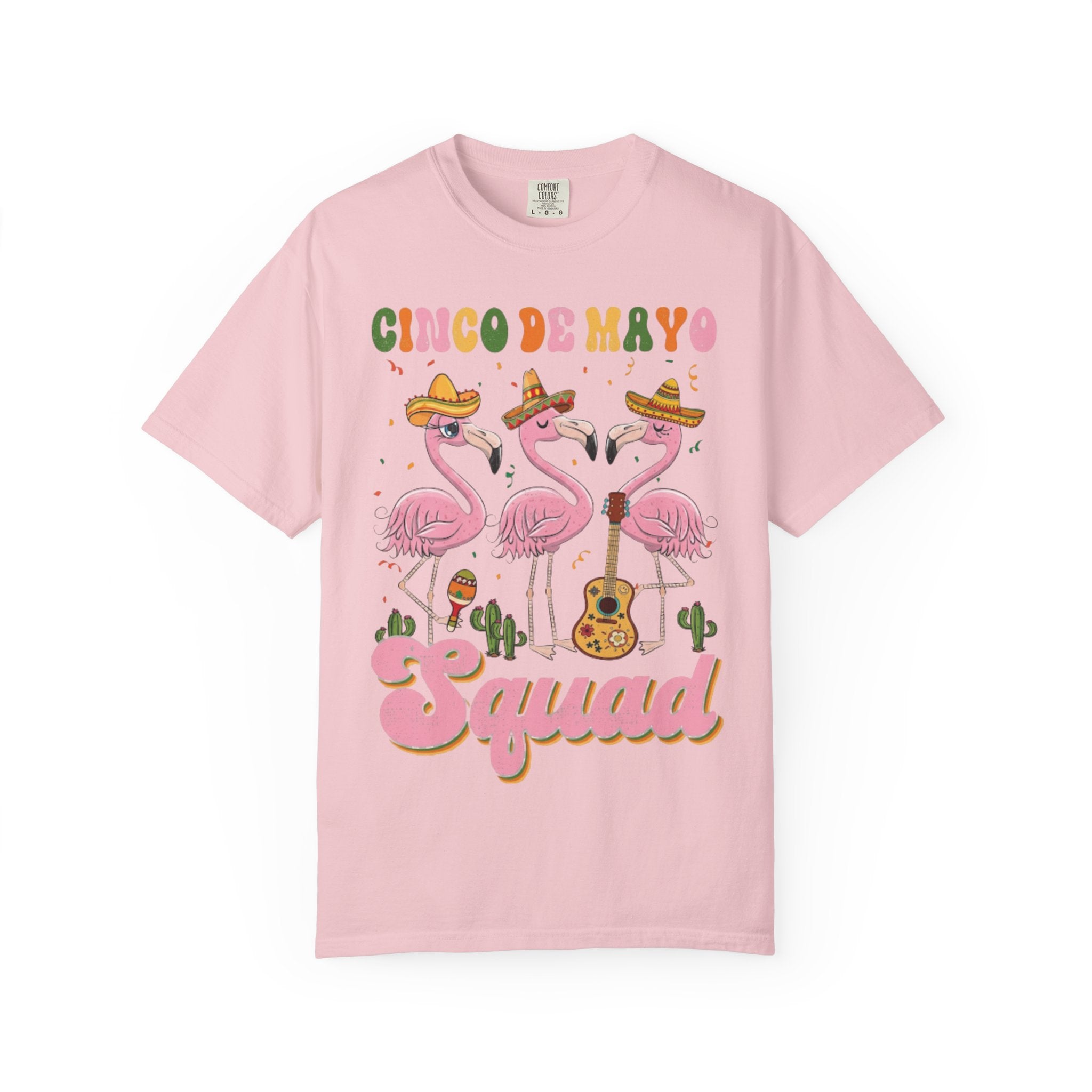 Cinco de Mayo Flamingo Squad T-shirt | Mexican Fiesta Graphic Tee